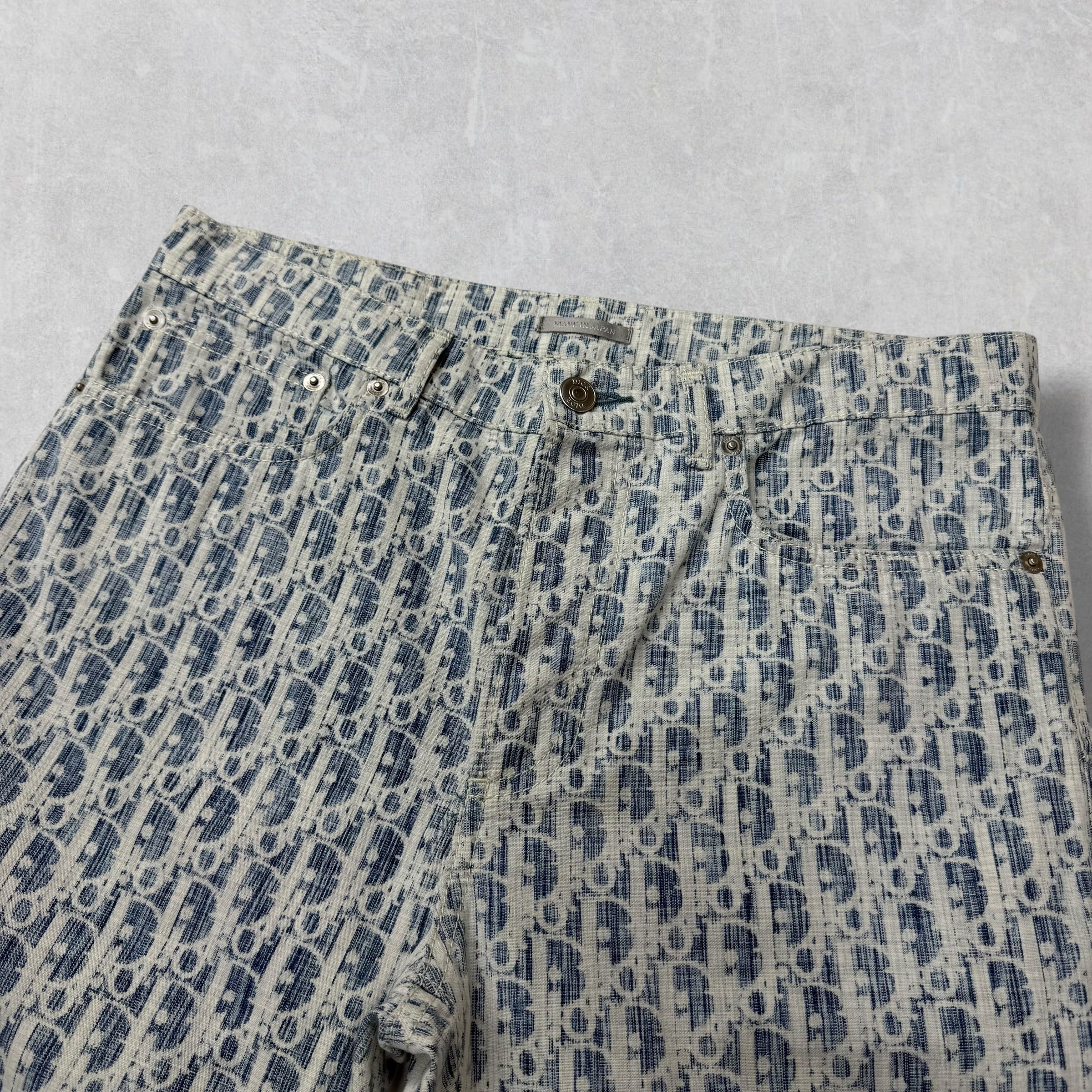 Dior Blue & White Oblique Slim-Fit Jeans 29