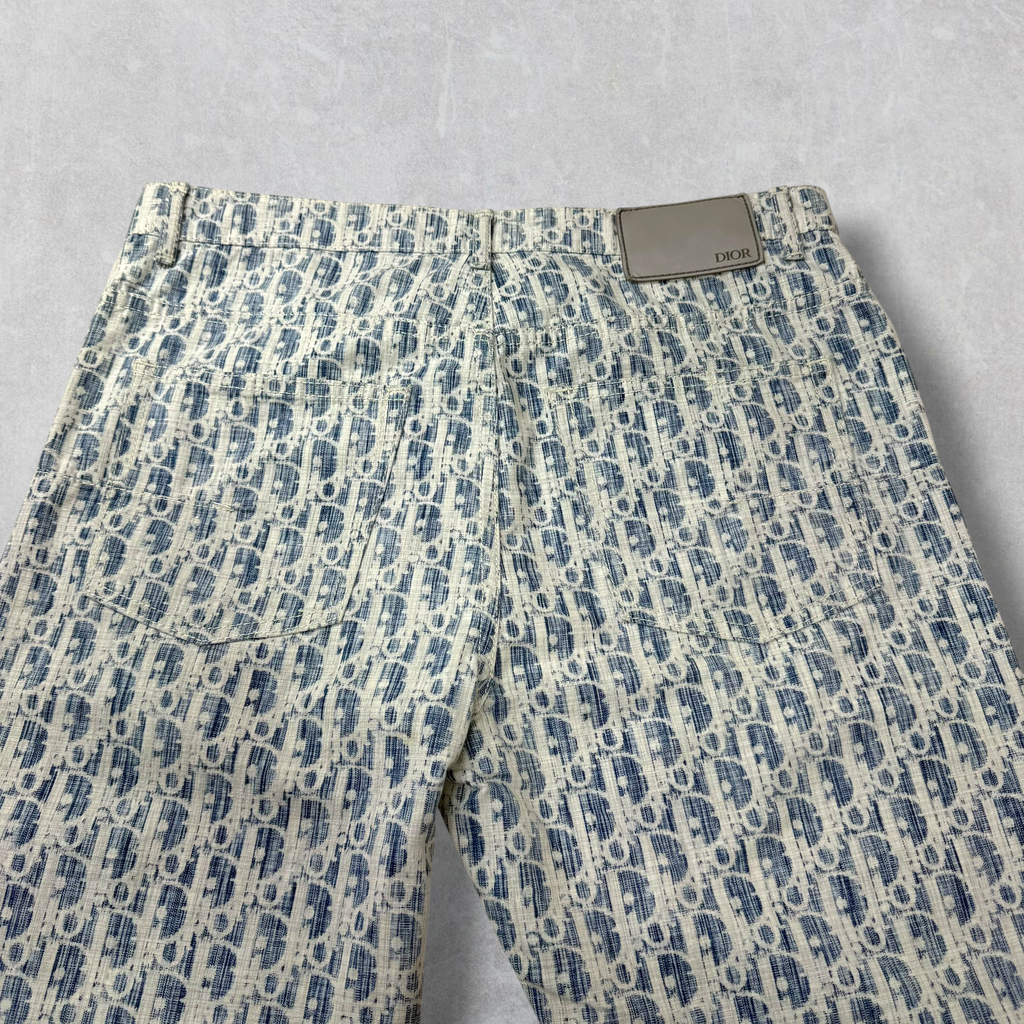 Dior Blue & White Oblique Slim-Fit Jeans 29