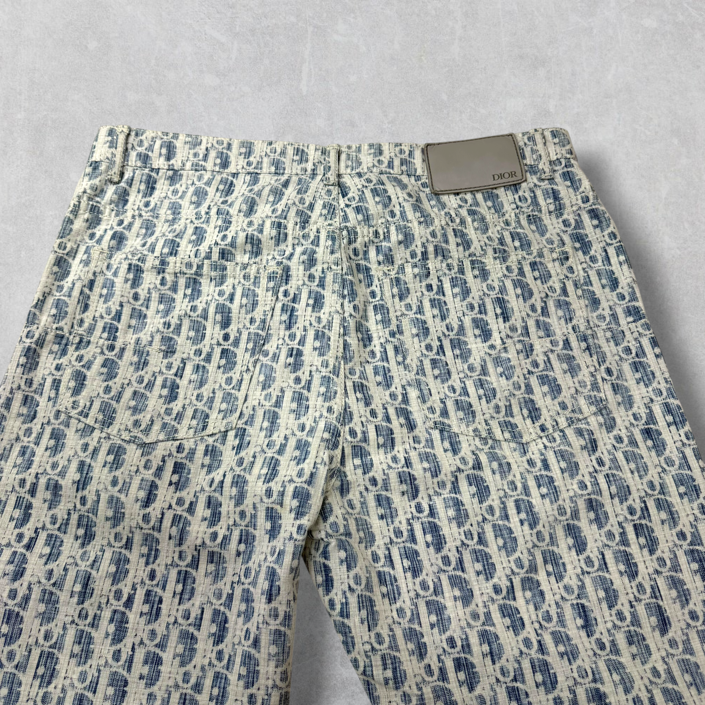Dior Blue & White Oblique Slim-Fit Jeans 29