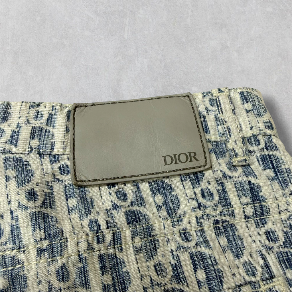 Dior Blue & White Oblique Slim-Fit Jeans 29