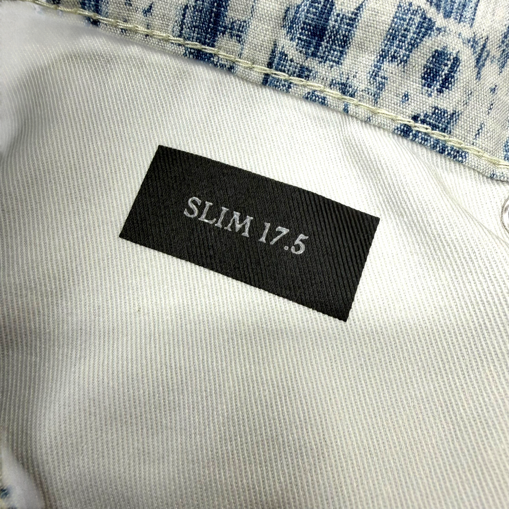 Dior Blue & White Oblique Slim-Fit Jeans 29