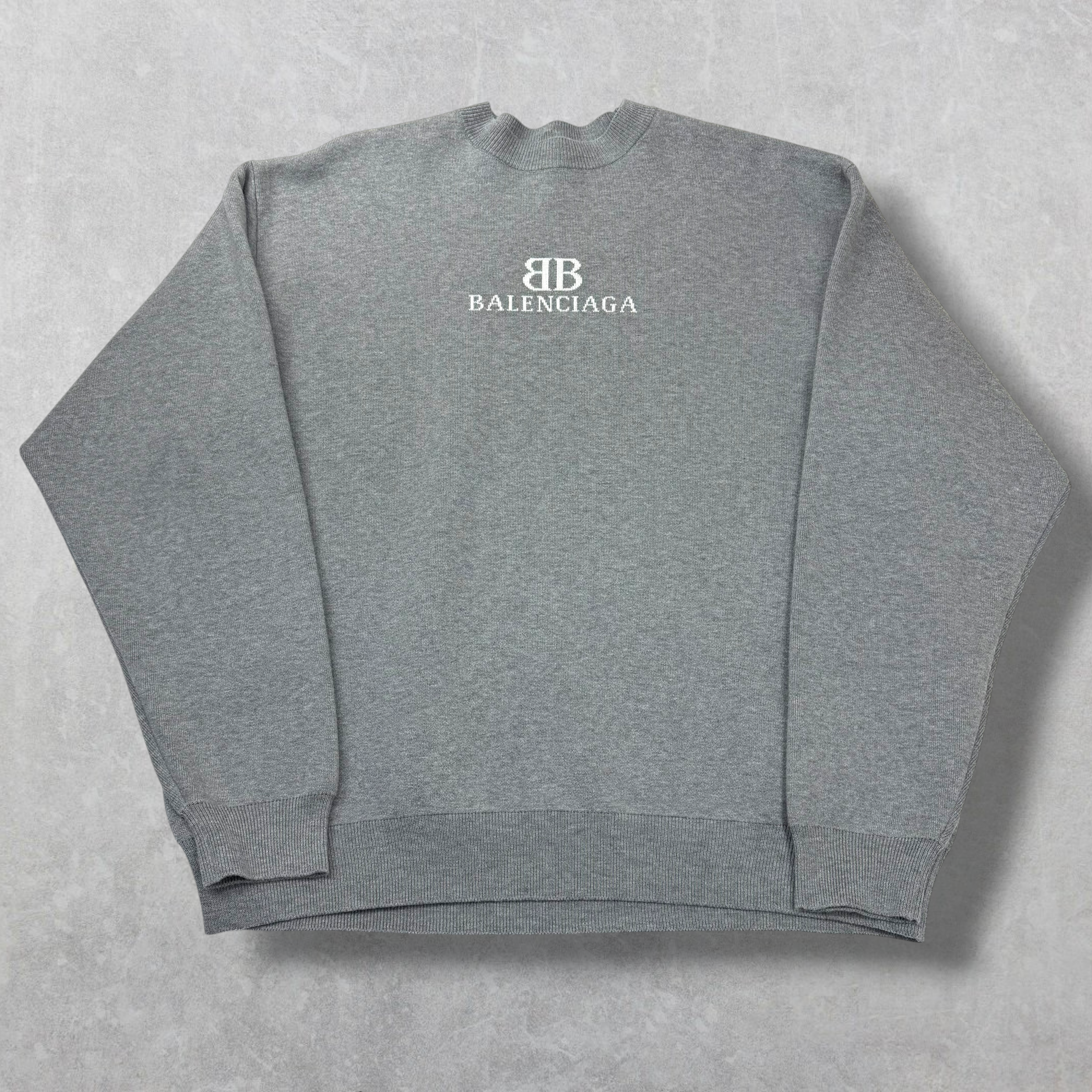 Balenciaga BB Logo Jacquard Crewneck Sweater S