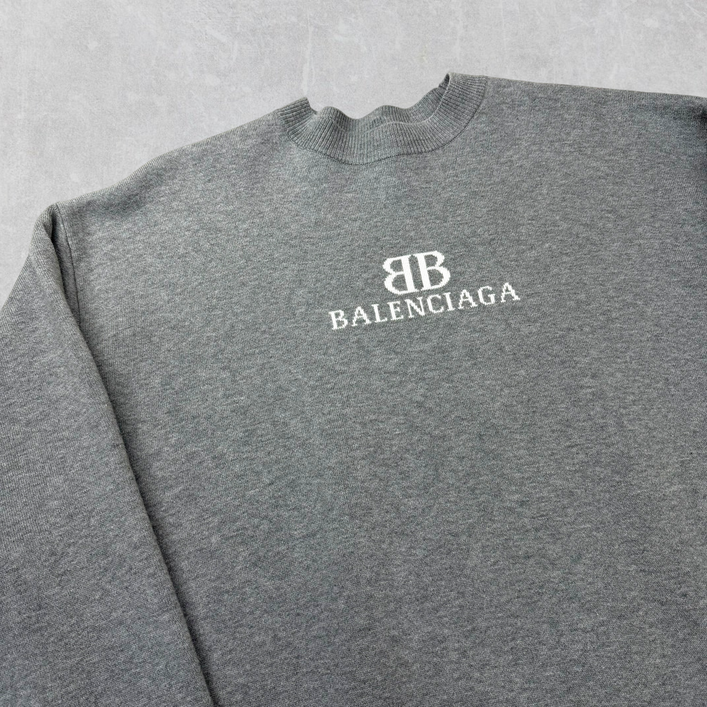 Balenciaga BB Logo Jacquard Crewneck Sweater S