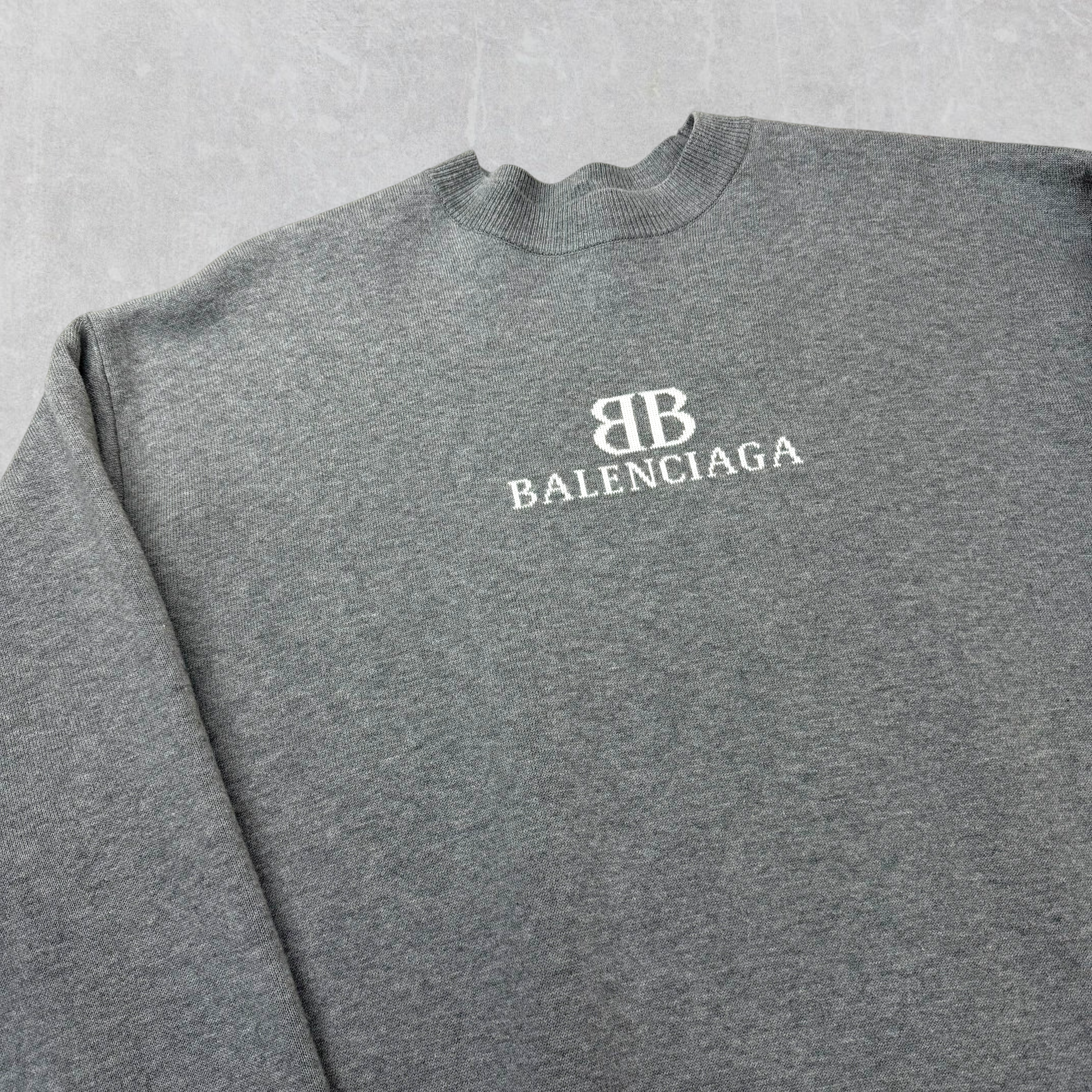 Balenciaga BB Logo Jacquard Crewneck Sweater S