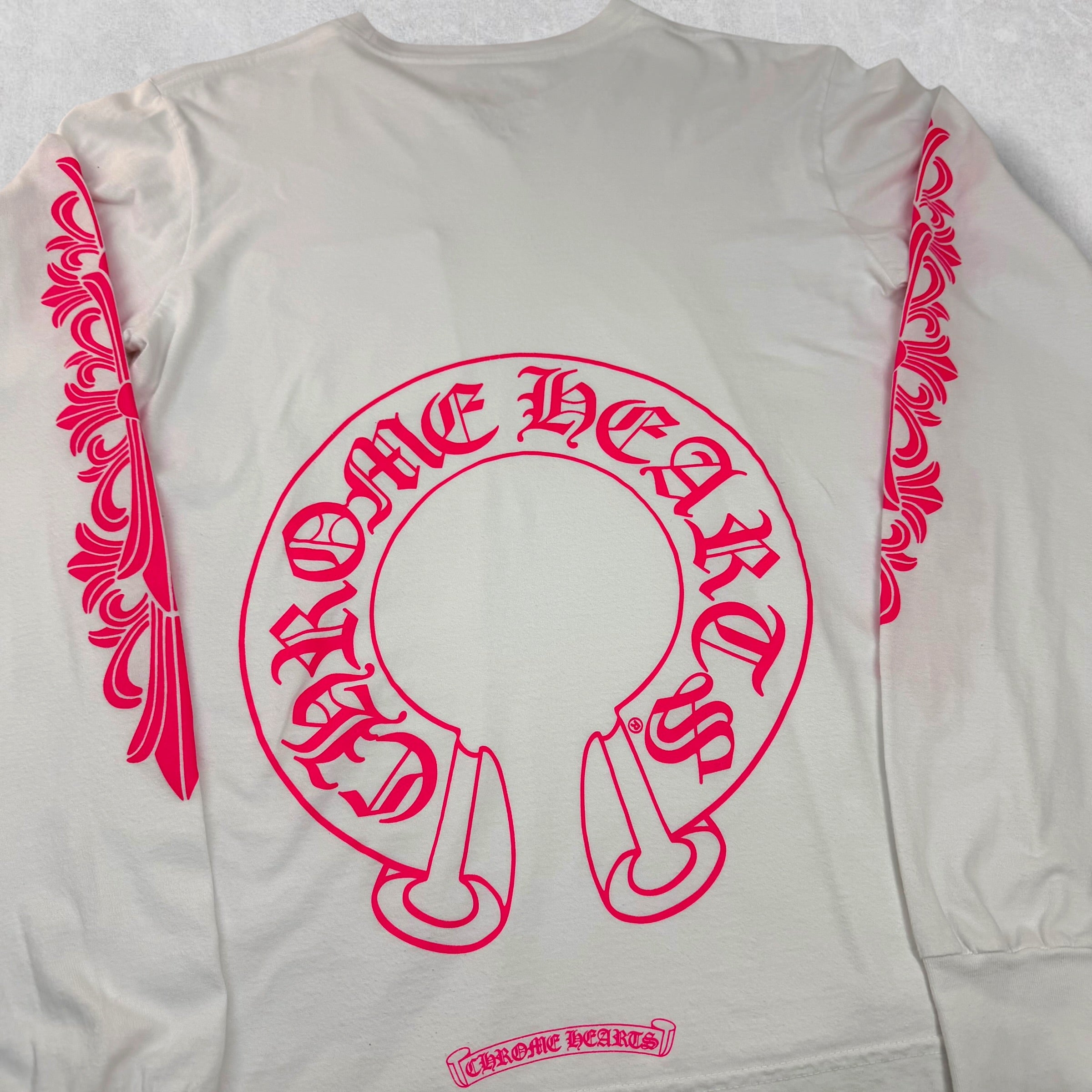 Chrome Hearts Pink Floral Long Sleeve White M