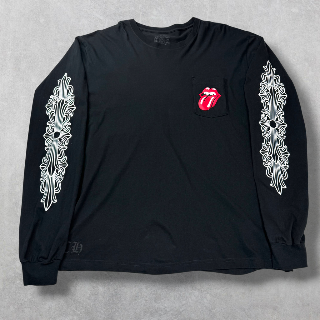 Chrome Hearts Rolling Stones Horseshoe Logo Floral L/S XXL