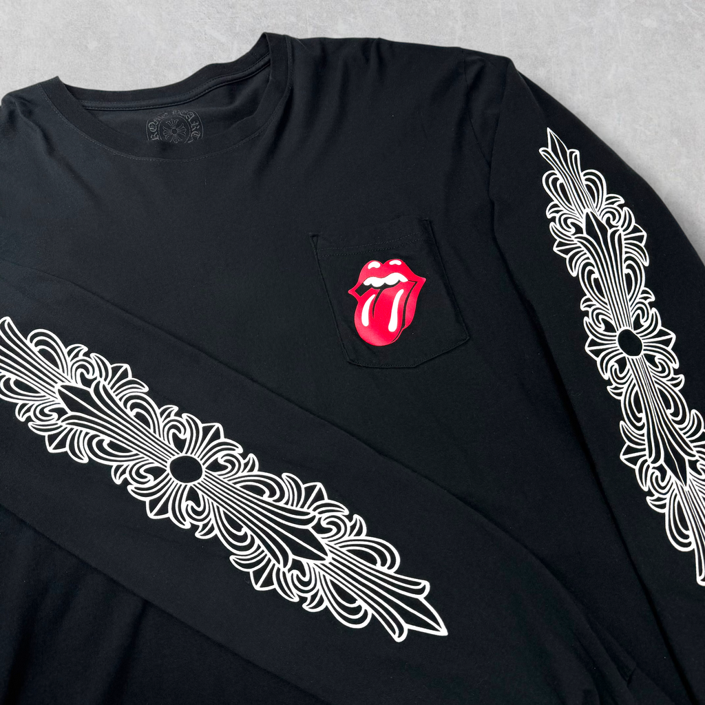 Chrome Hearts Rolling Stones Horseshoe Logo Floral L/S XXL