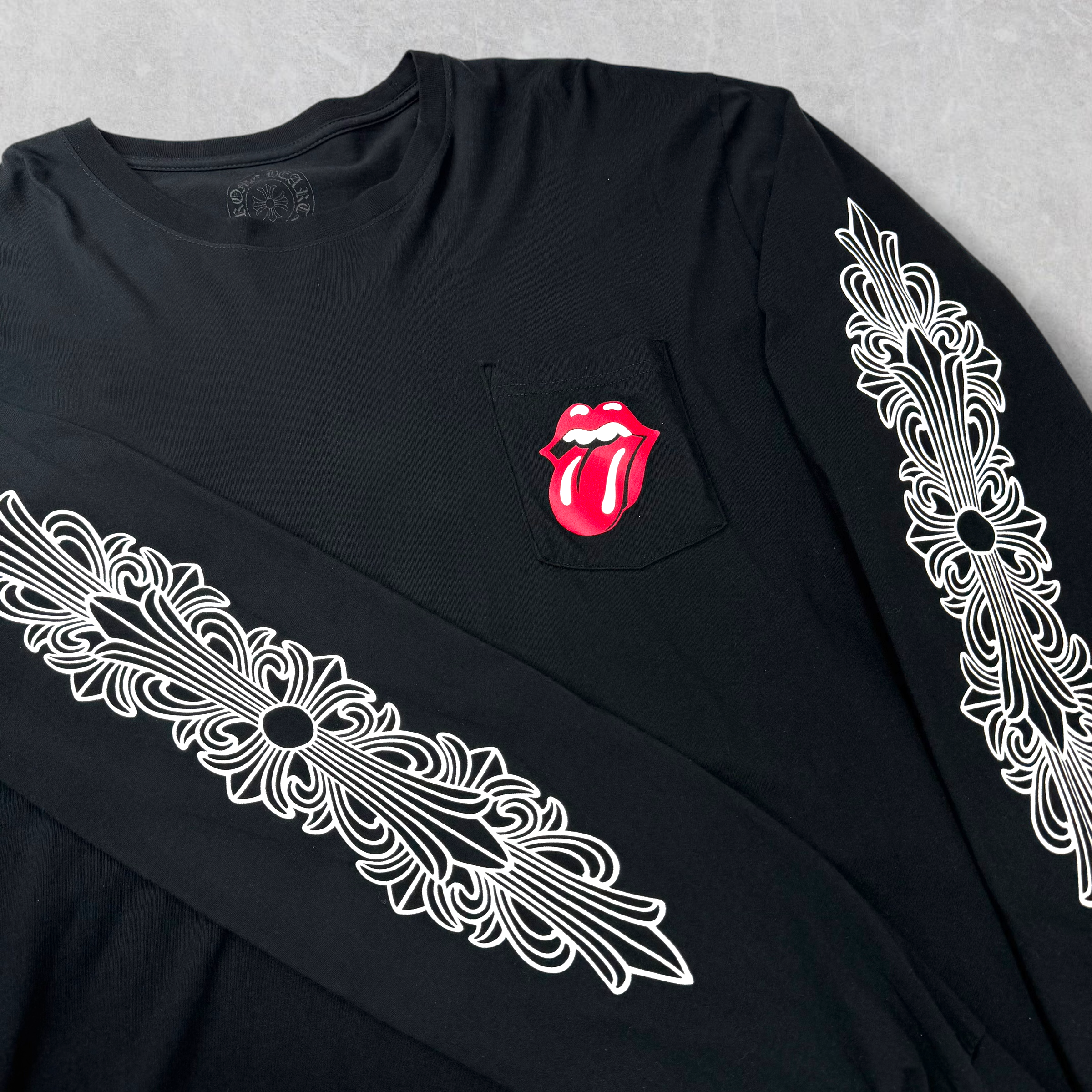 Chrome Hearts Rolling Stones Horseshoe Logo Floral L/S XXL