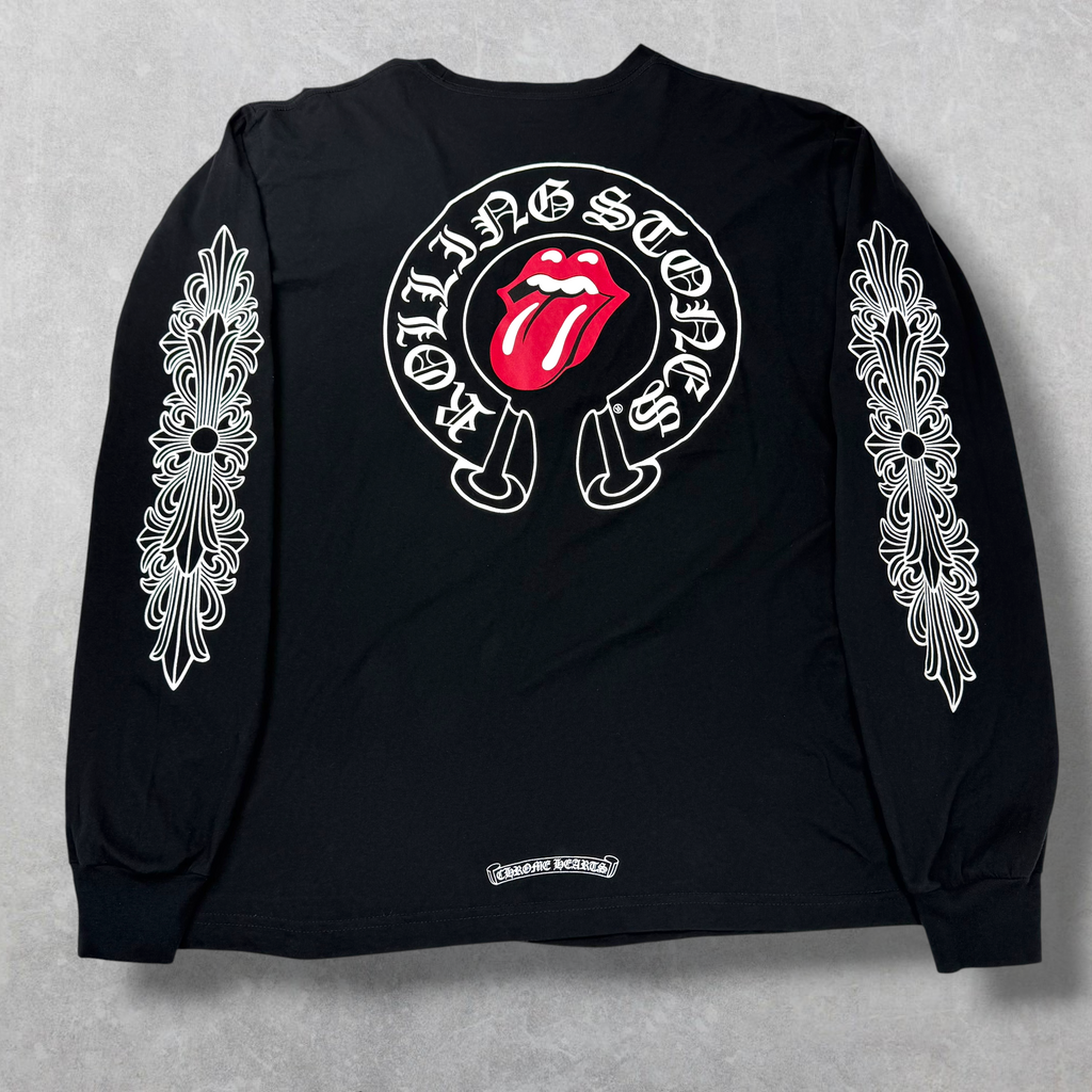 Chrome Hearts Rolling Stones Horseshoe Logo Floral L/S XXL