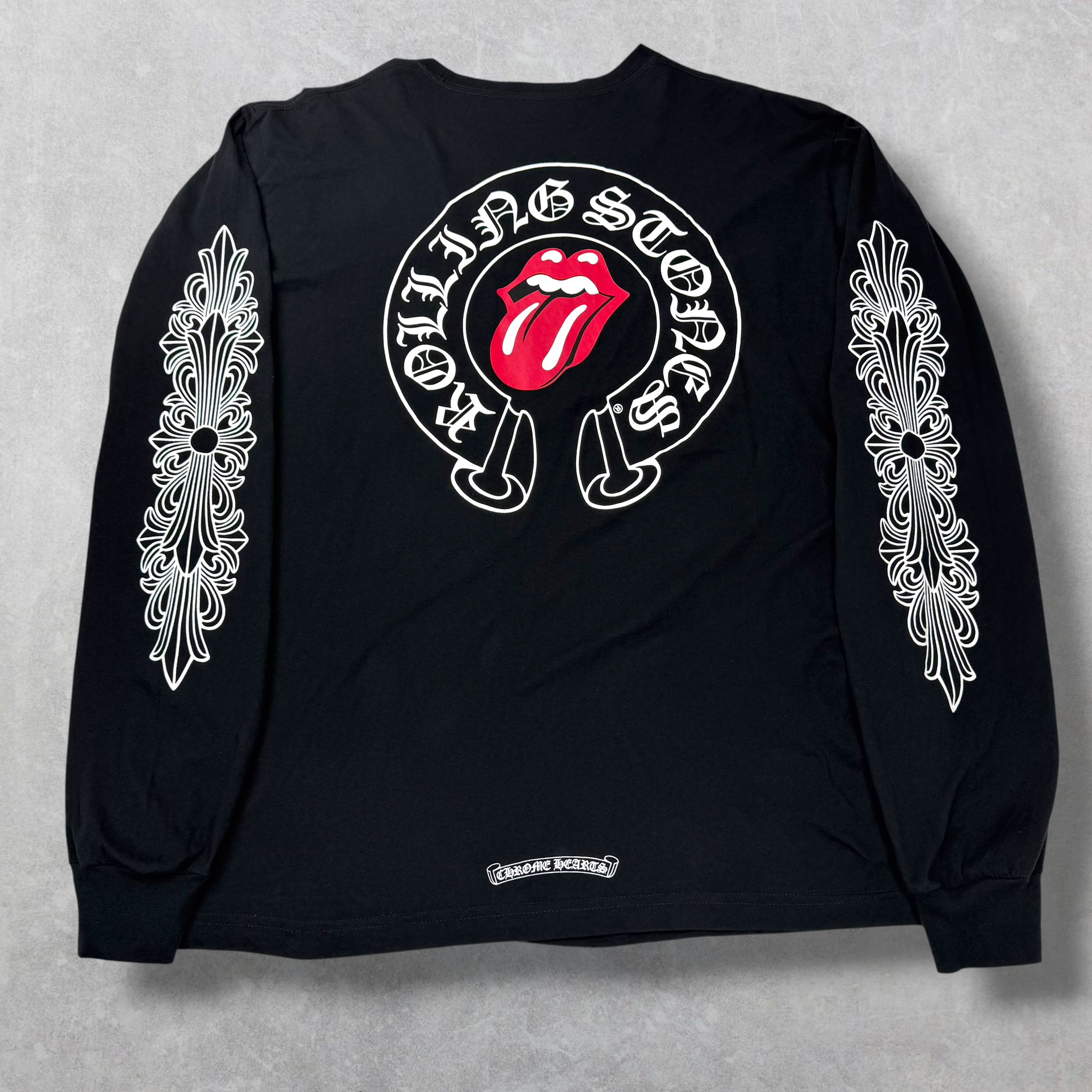 Chrome Hearts Rolling Stones Horseshoe Logo Floral L/S XXL