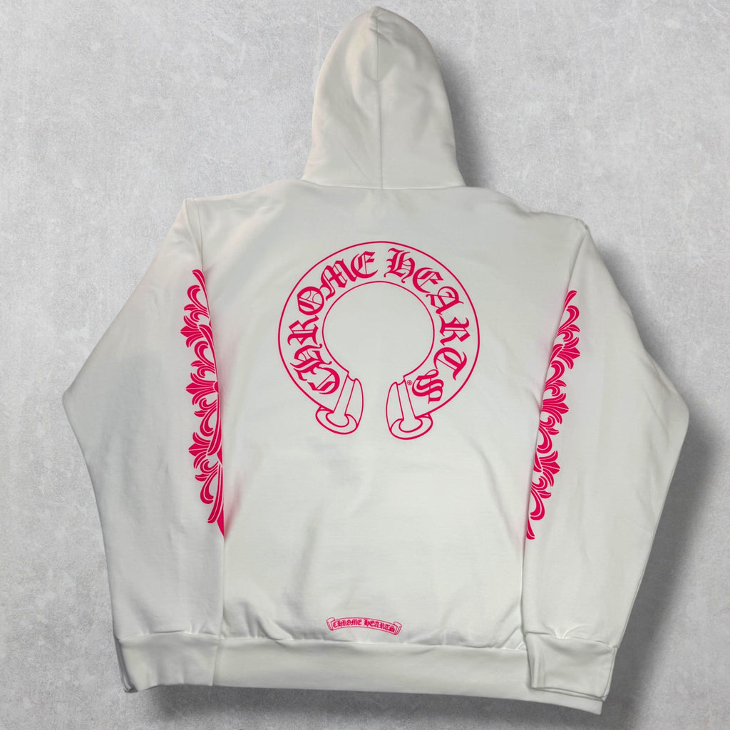 Chrome Hearts Pink Floral Horseshoe Hoodie XL