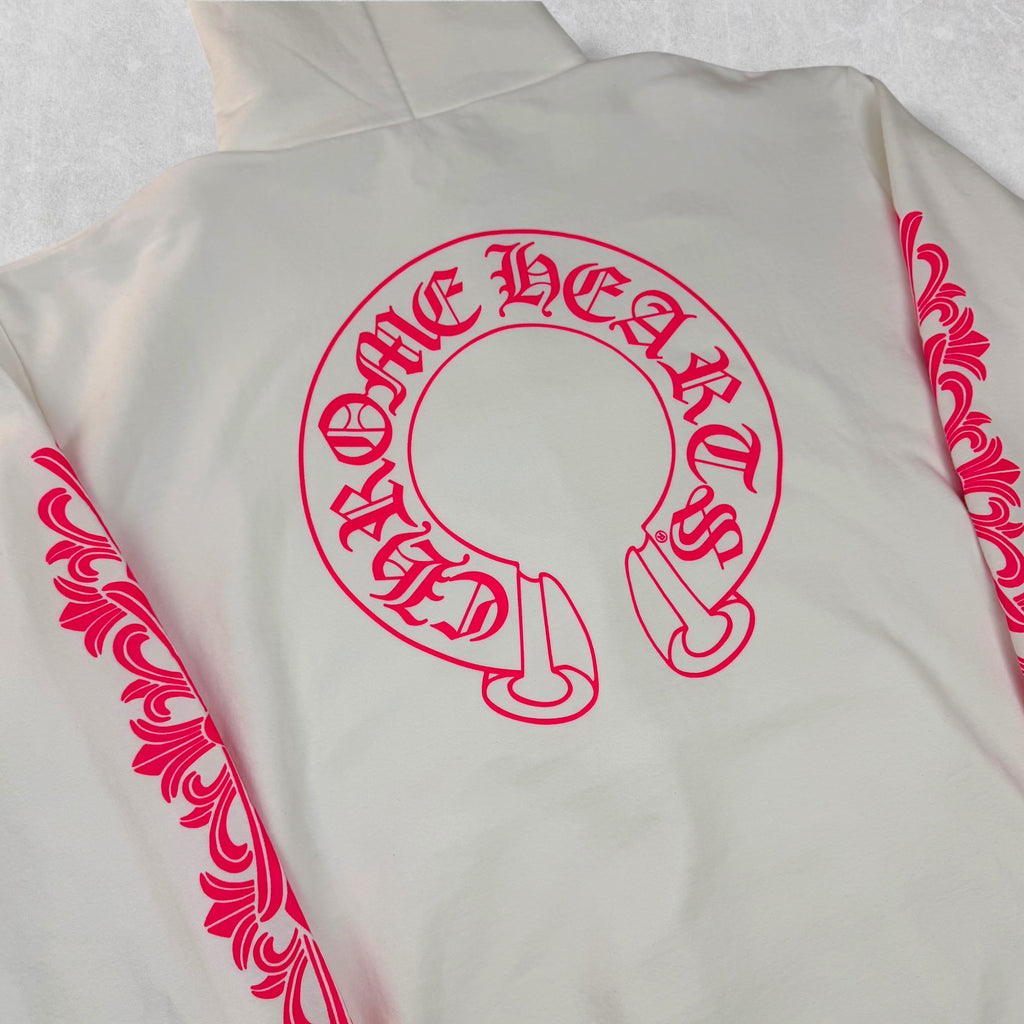 Chrome Hearts Pink Floral Horseshoe Hoodie XL