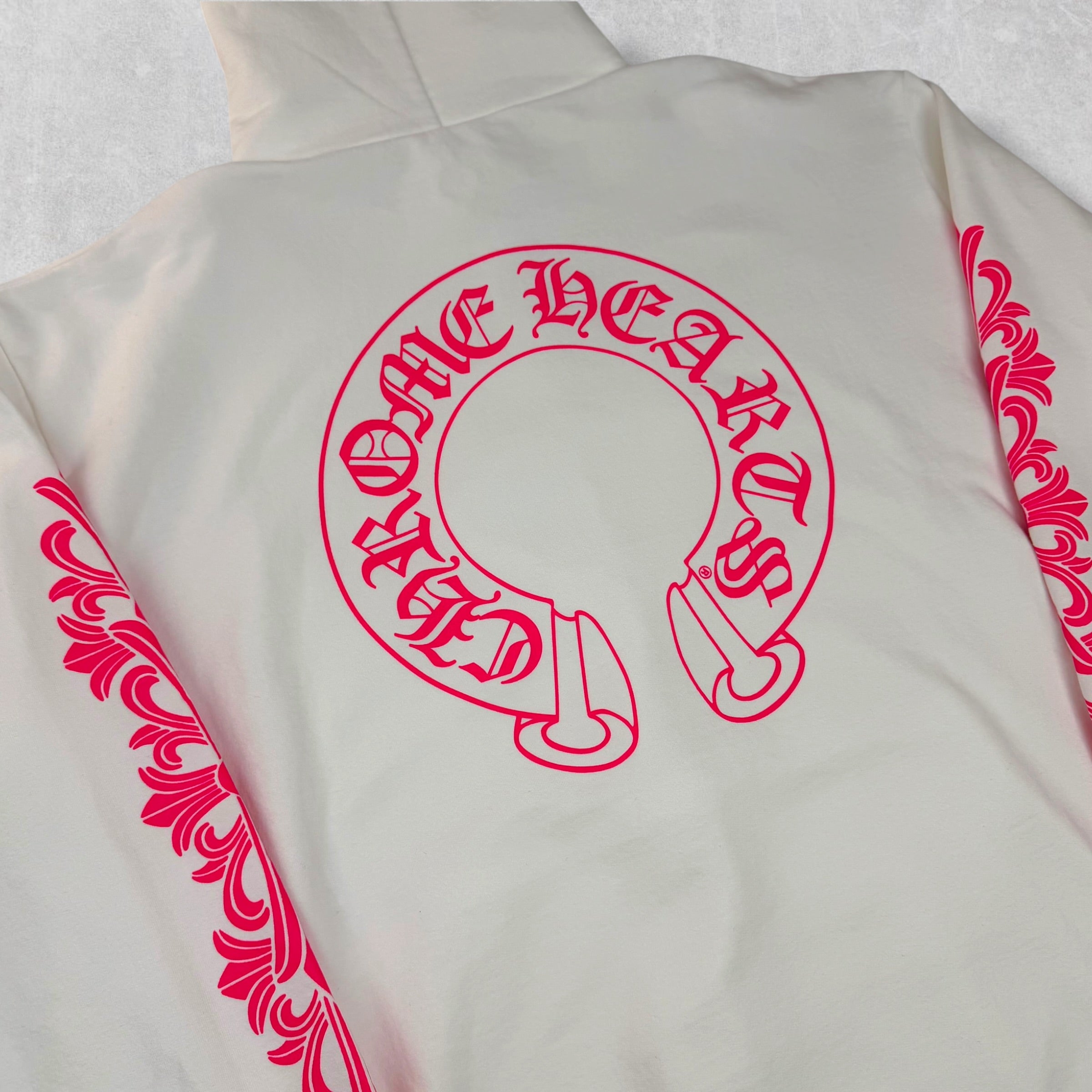 Chrome Hearts Pink Floral Horseshoe Hoodie XL