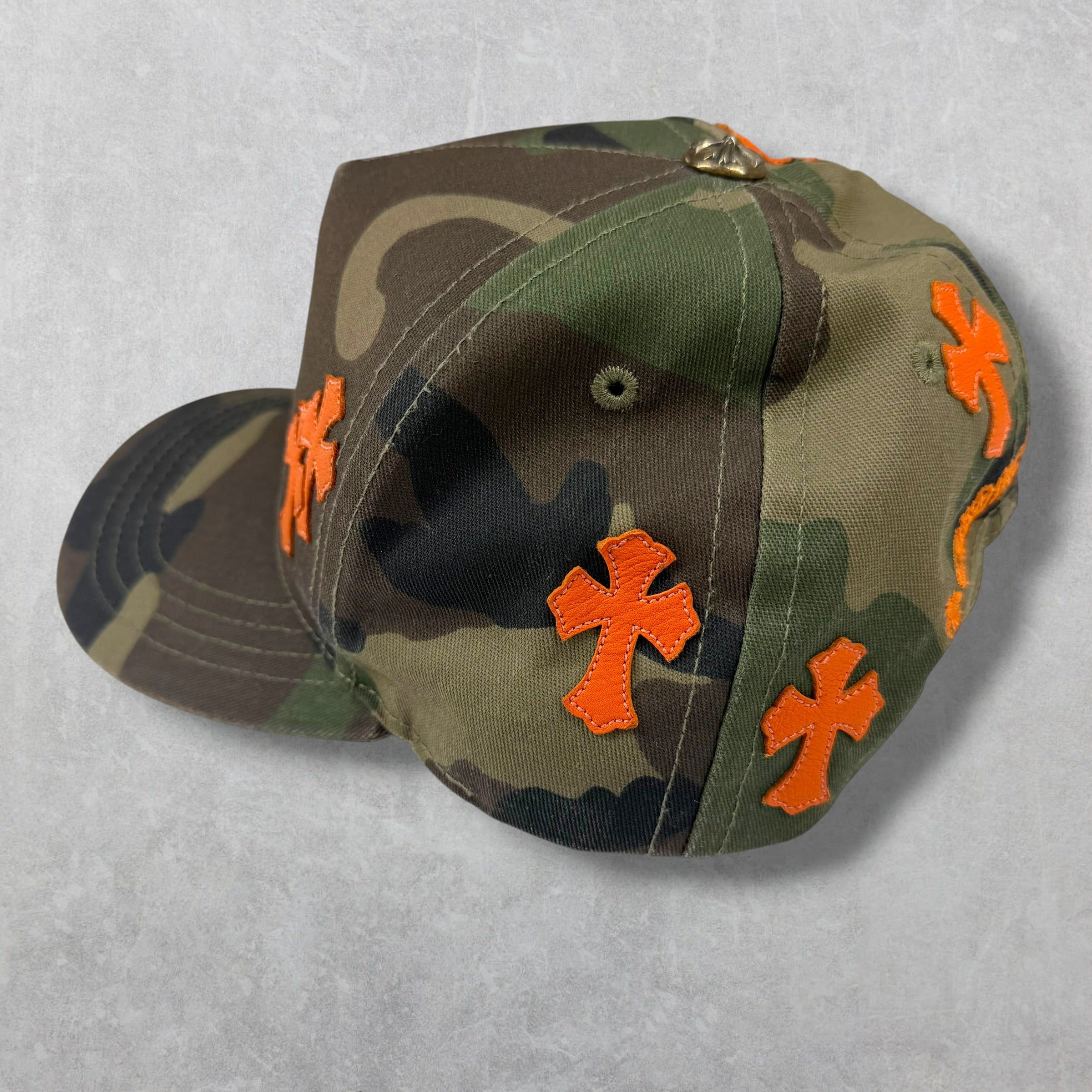 Chrome Hearts Cross Patch Camo/Orange Hat