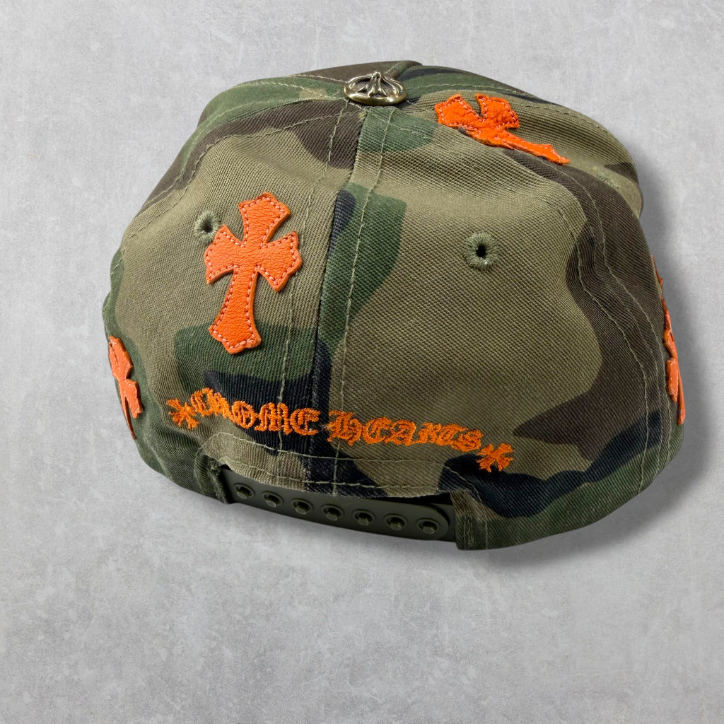 Chrome Hearts Cross Patch Camo/Orange Hat