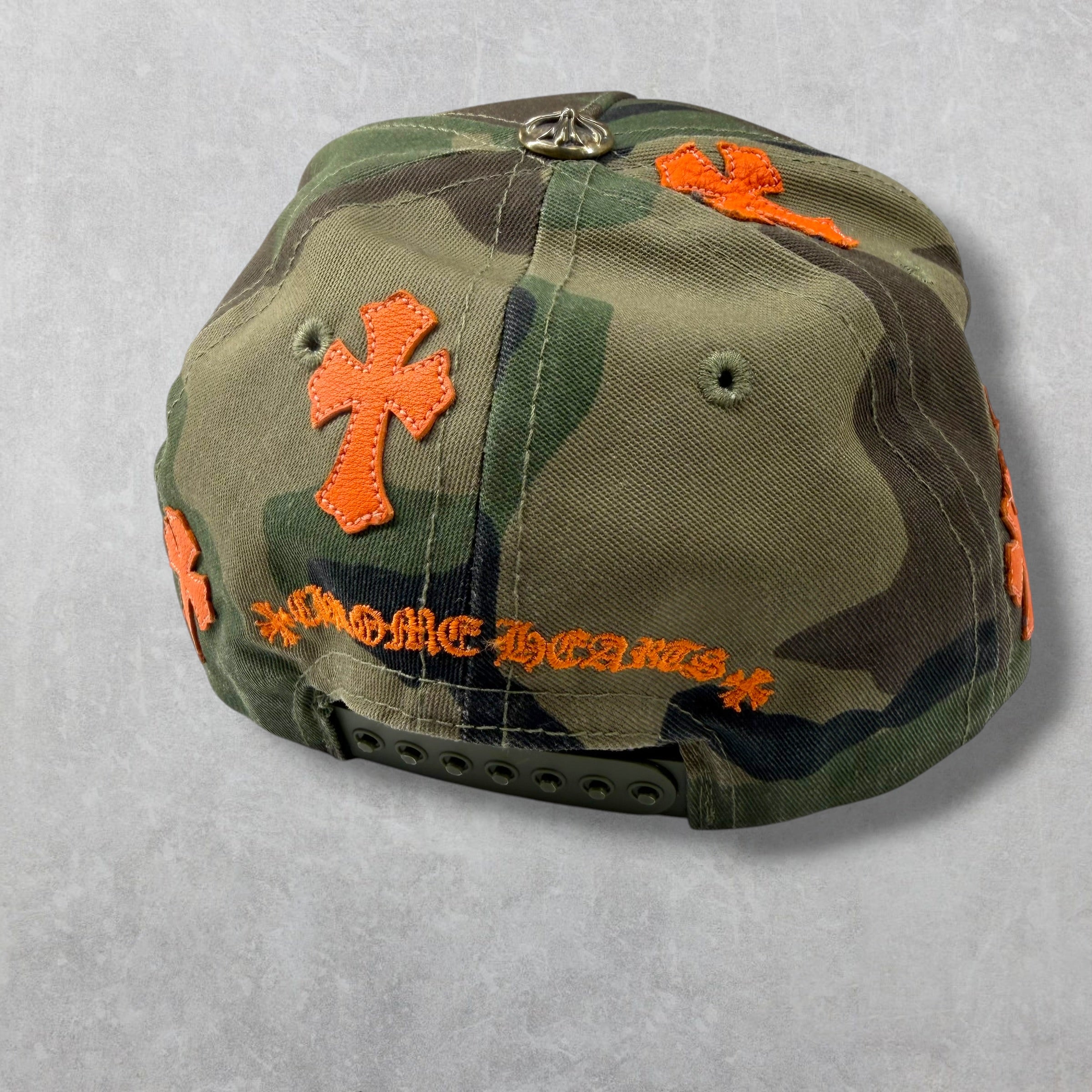 Chrome Hearts Cross Patch Camo/Orange Hat