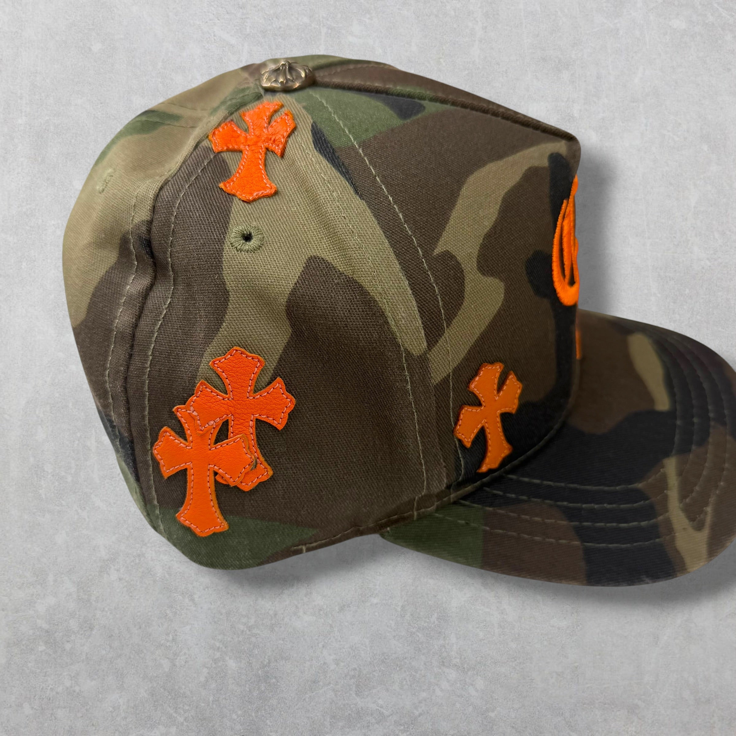 Chrome Hearts Cross Patch Camo/Orange Hat