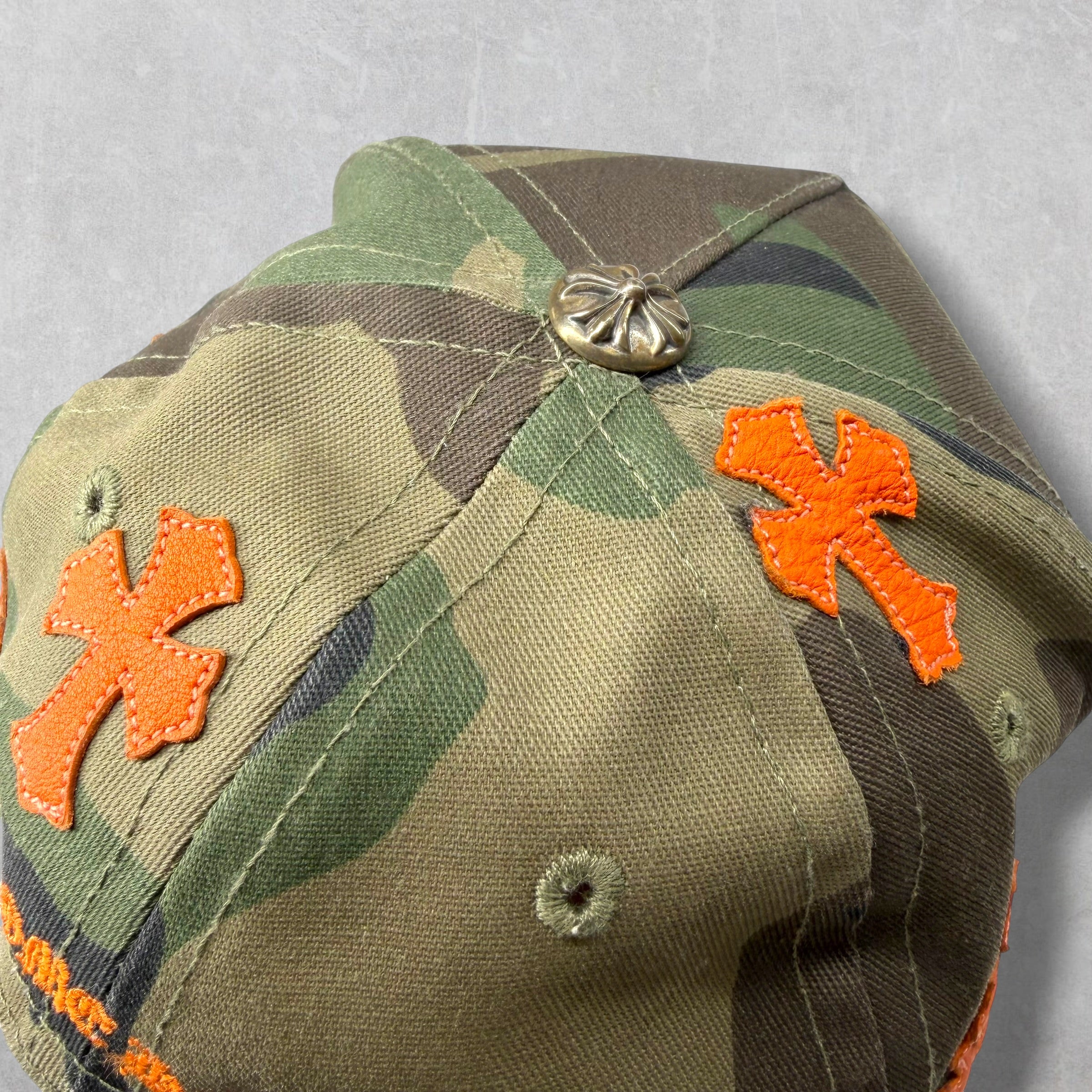 Chrome Hearts Cross Patch Camo/Orange Hat