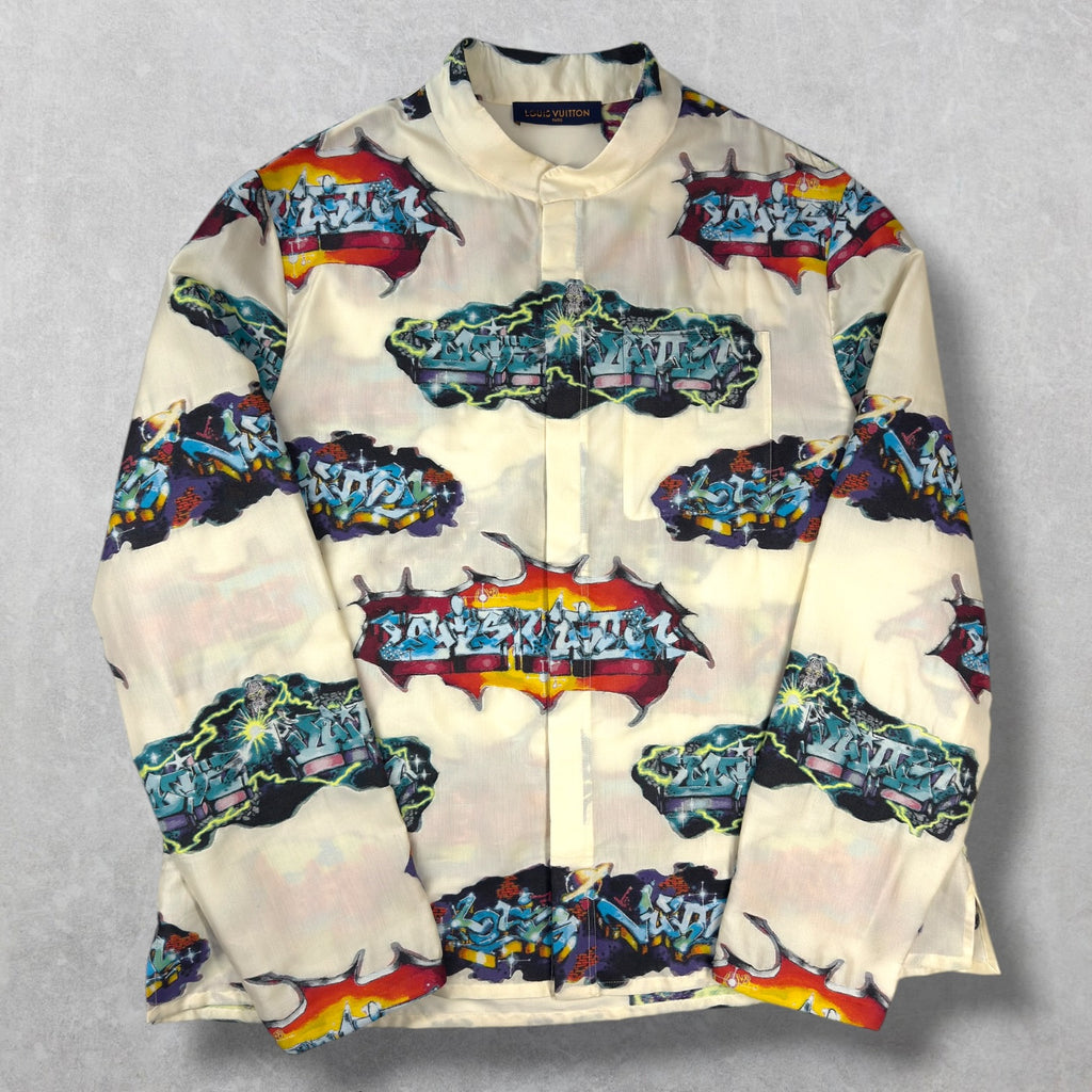 Louis Vuitton Graffiti Stand Collar Shirt XL