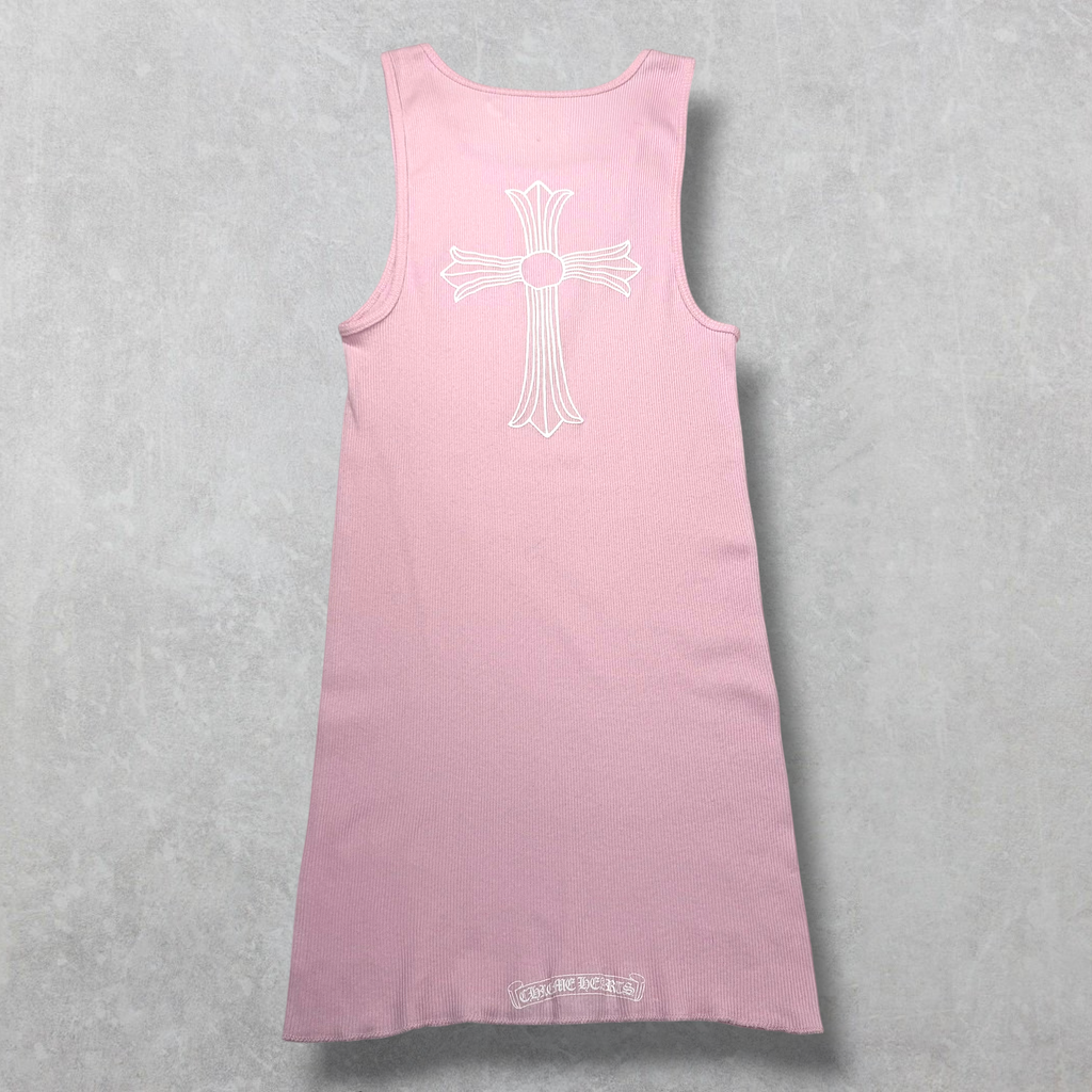 Chrome Hearts White Cross T Bar Tank Pink M