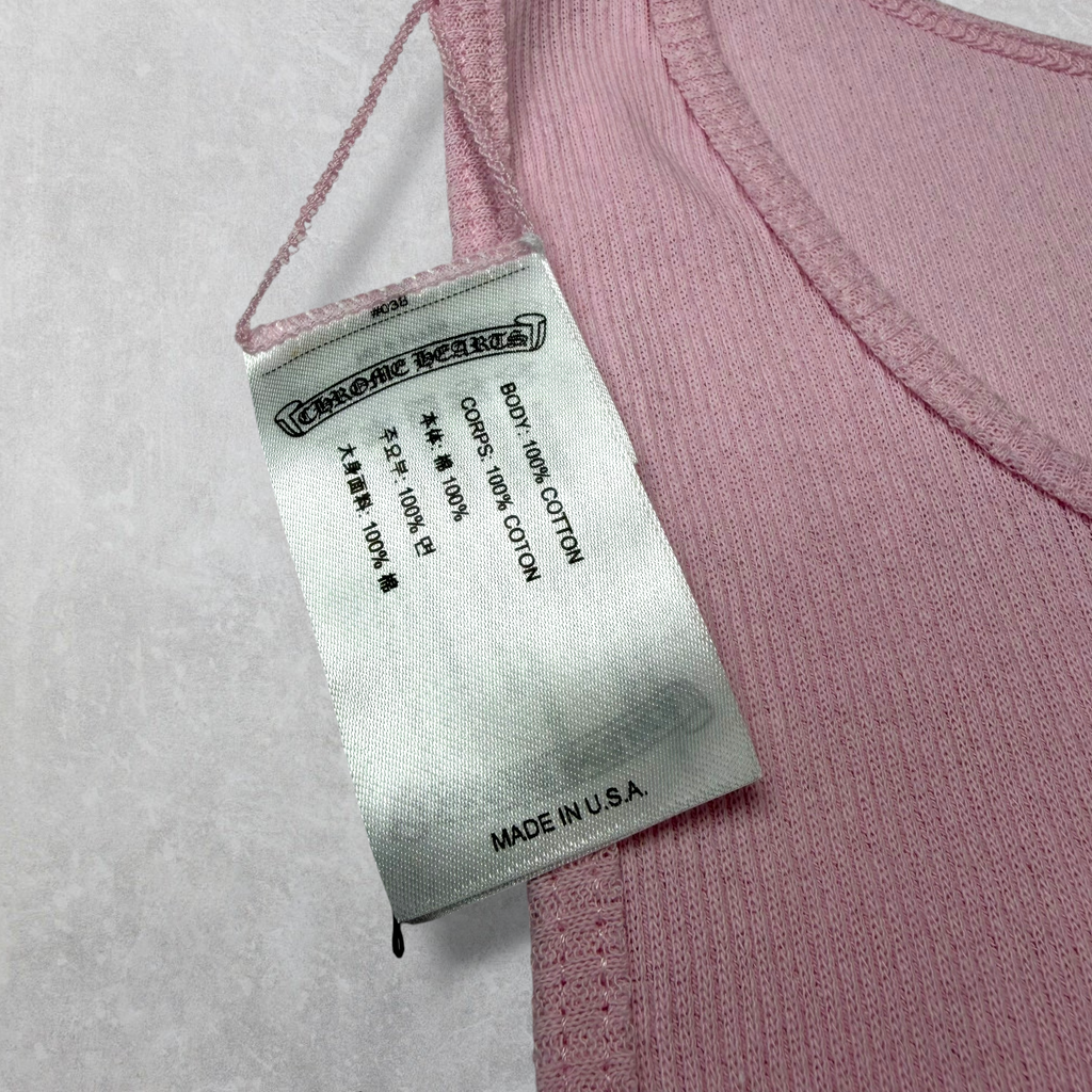Chrome Hearts White Cross T Bar Tank Pink M