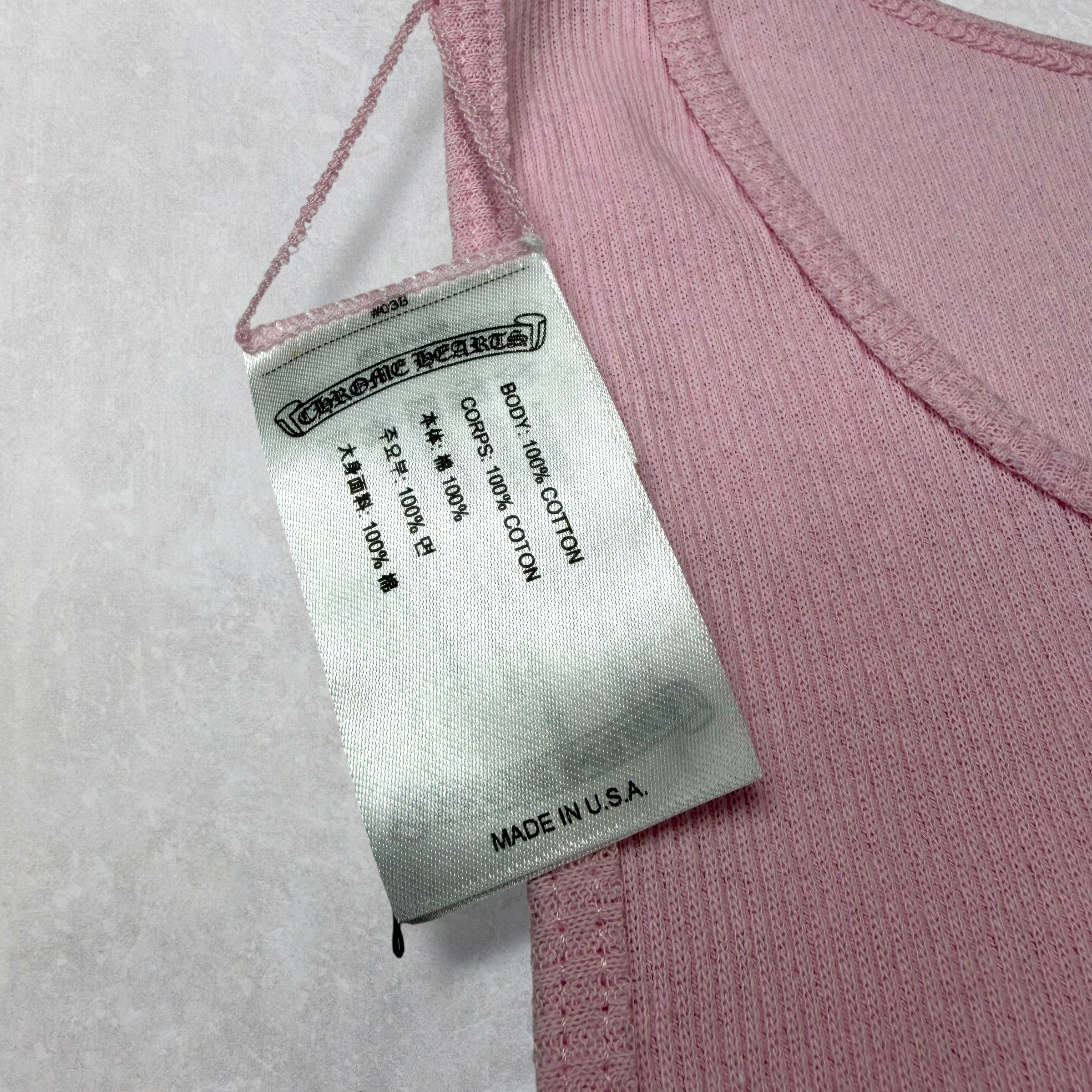 Chrome Hearts White Cross T Bar Tank Pink M