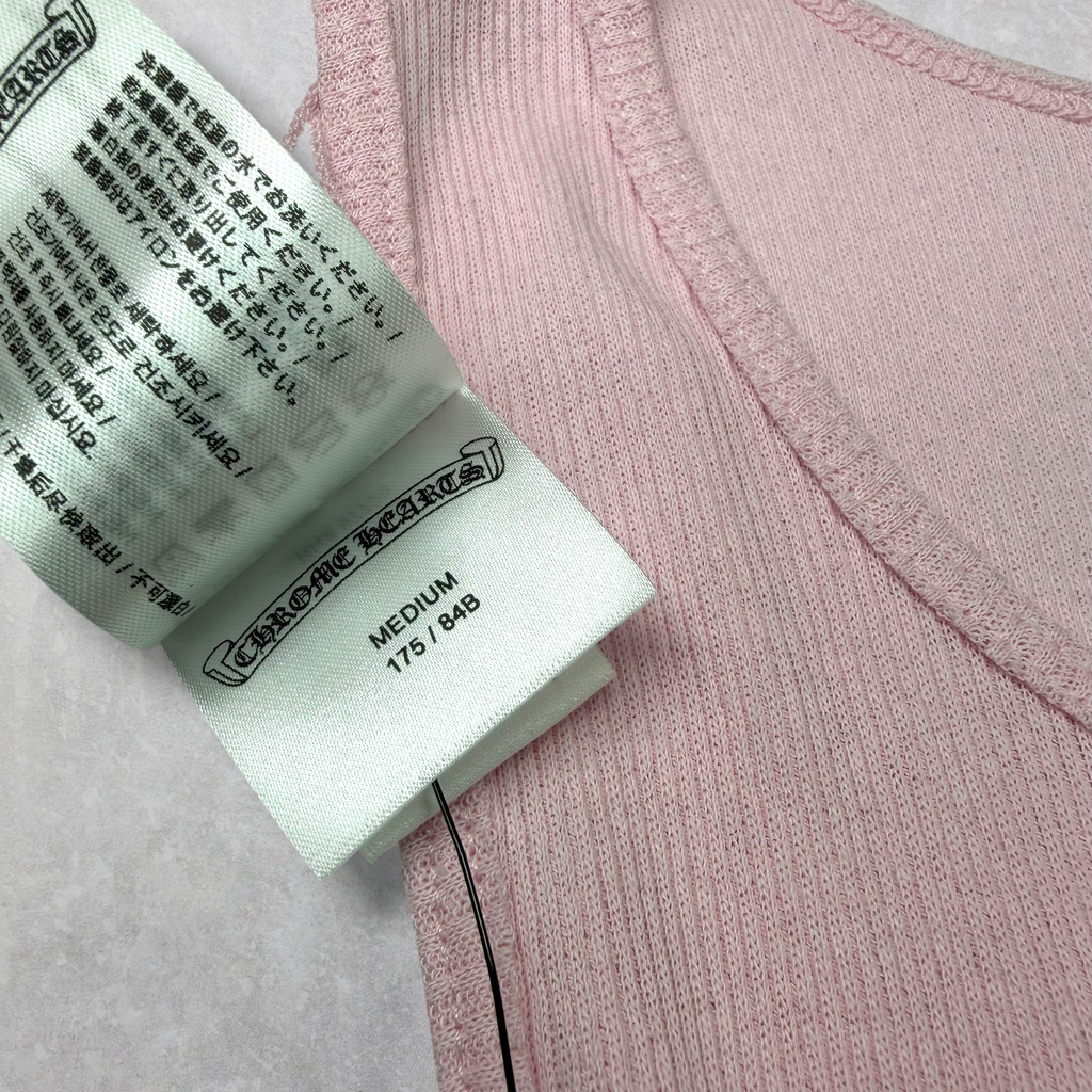Chrome Hearts White Cross T Bar Tank Pink M