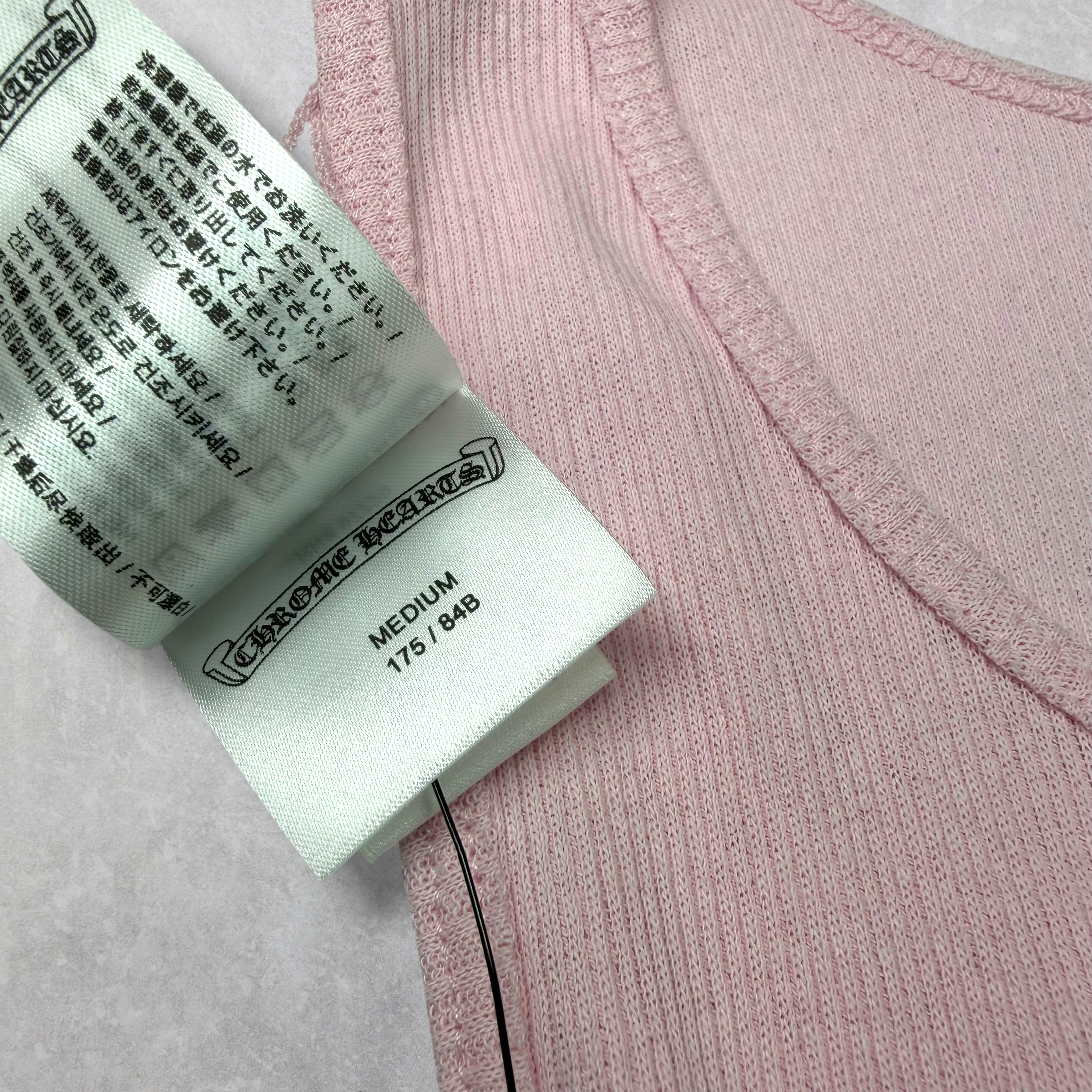 Chrome Hearts White Cross T Bar Tank Pink M