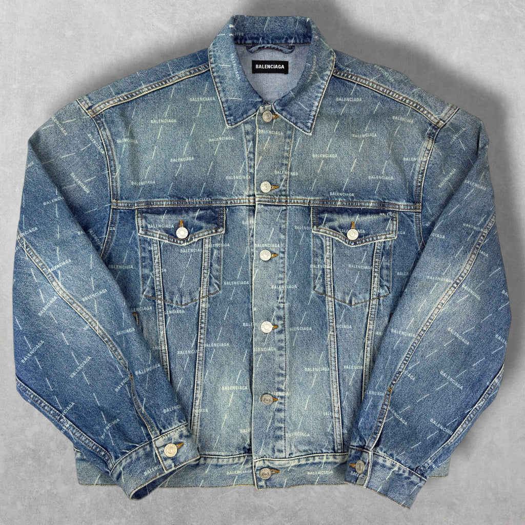 Balenciaga Monogram Denim Jacket Size 54 (XL)