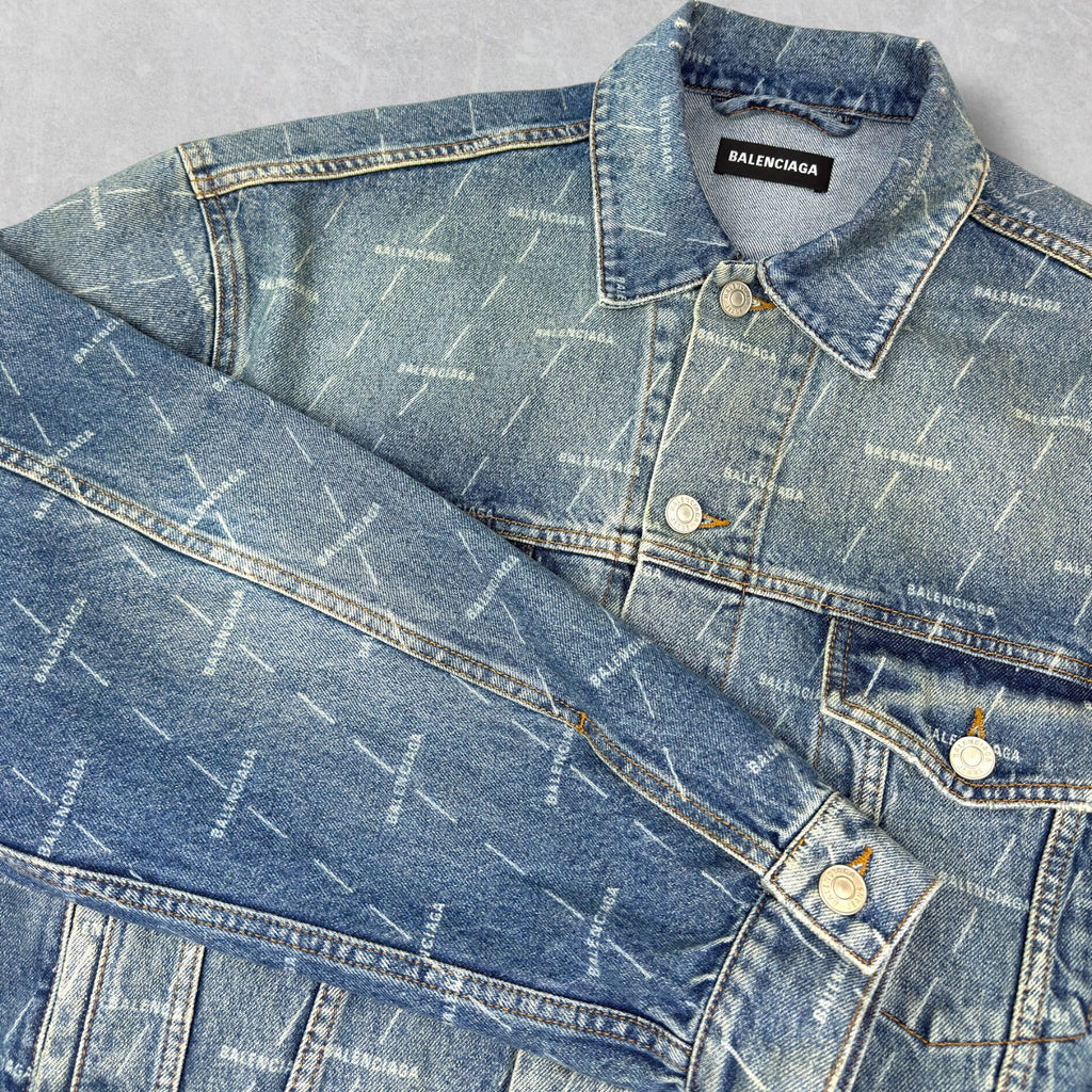 Balenciaga Monogram Denim Jacket Size 54 (XL)