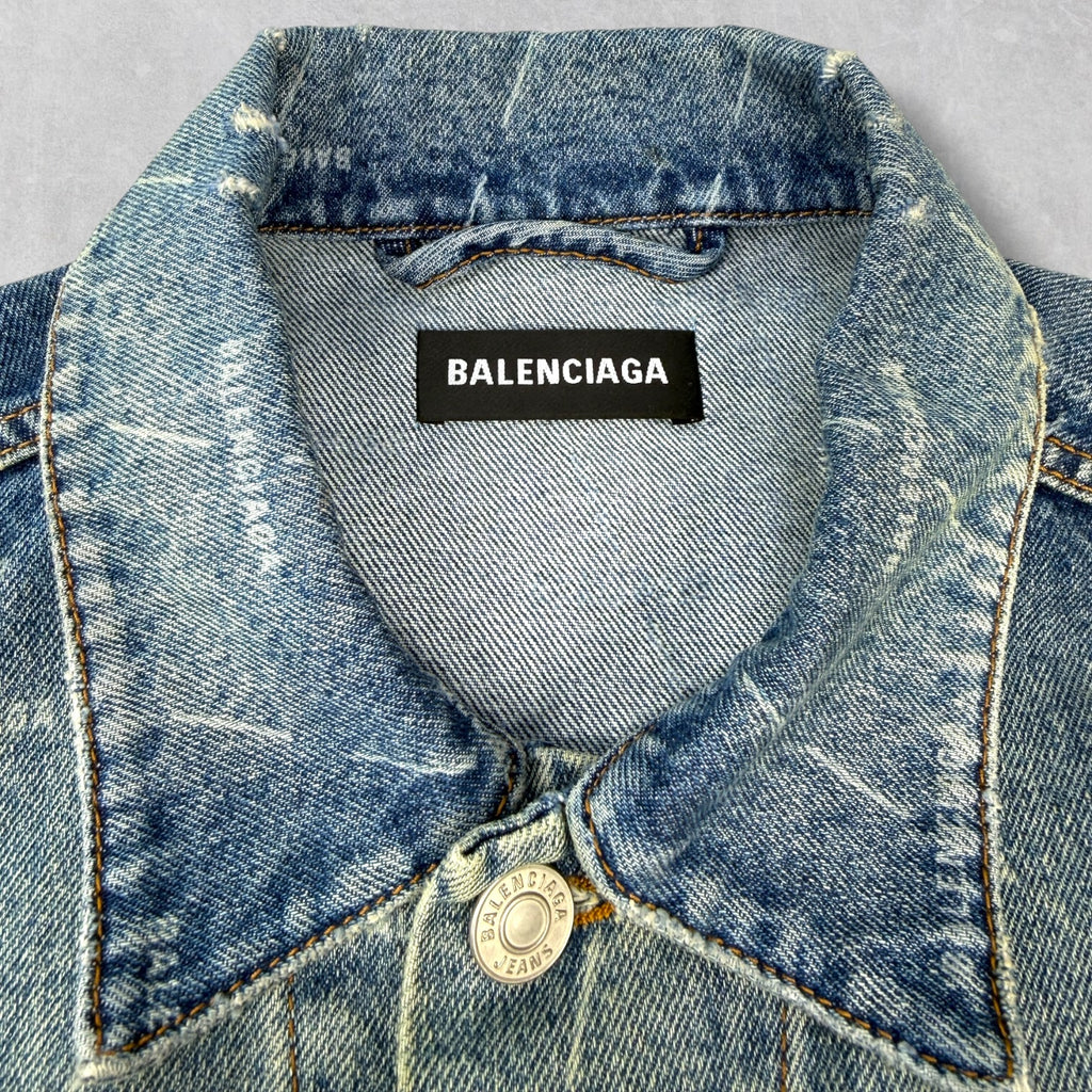 Balenciaga Monogram Denim Jacket Size 54 (XL)
