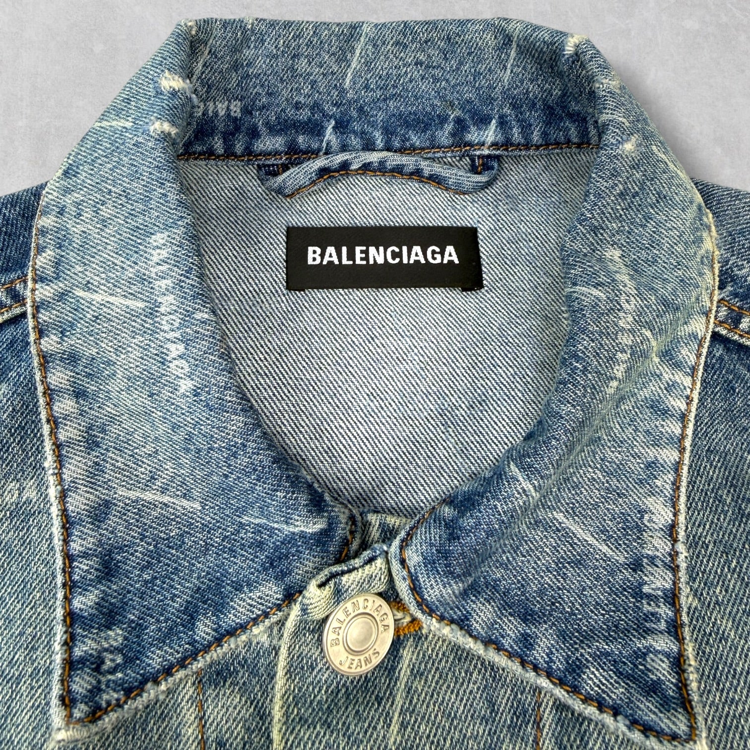 Balenciaga Monogram Denim Jacket Size 54 (XL)