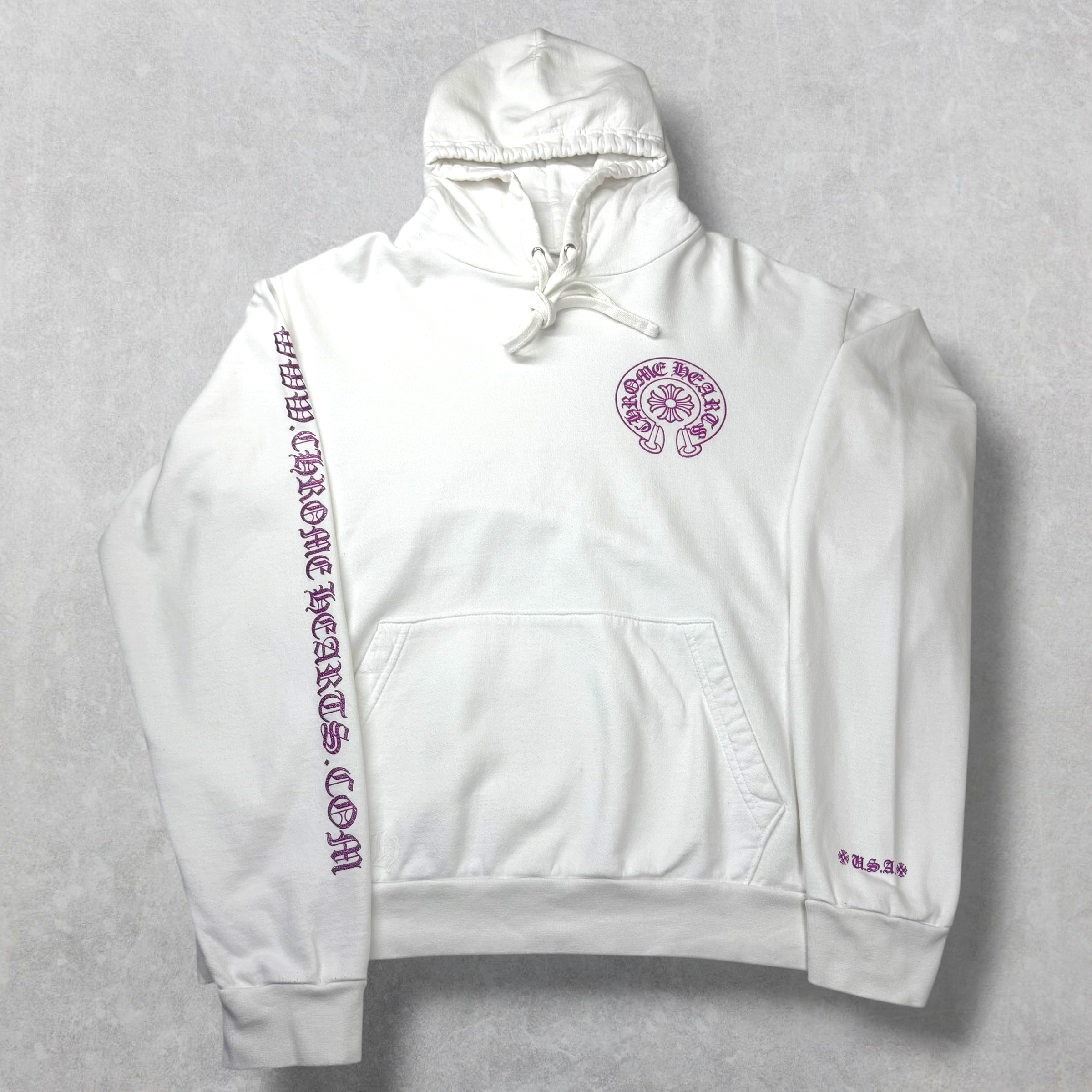 Chrome Hearts Purple Glitter Horseshoe Hoodie M