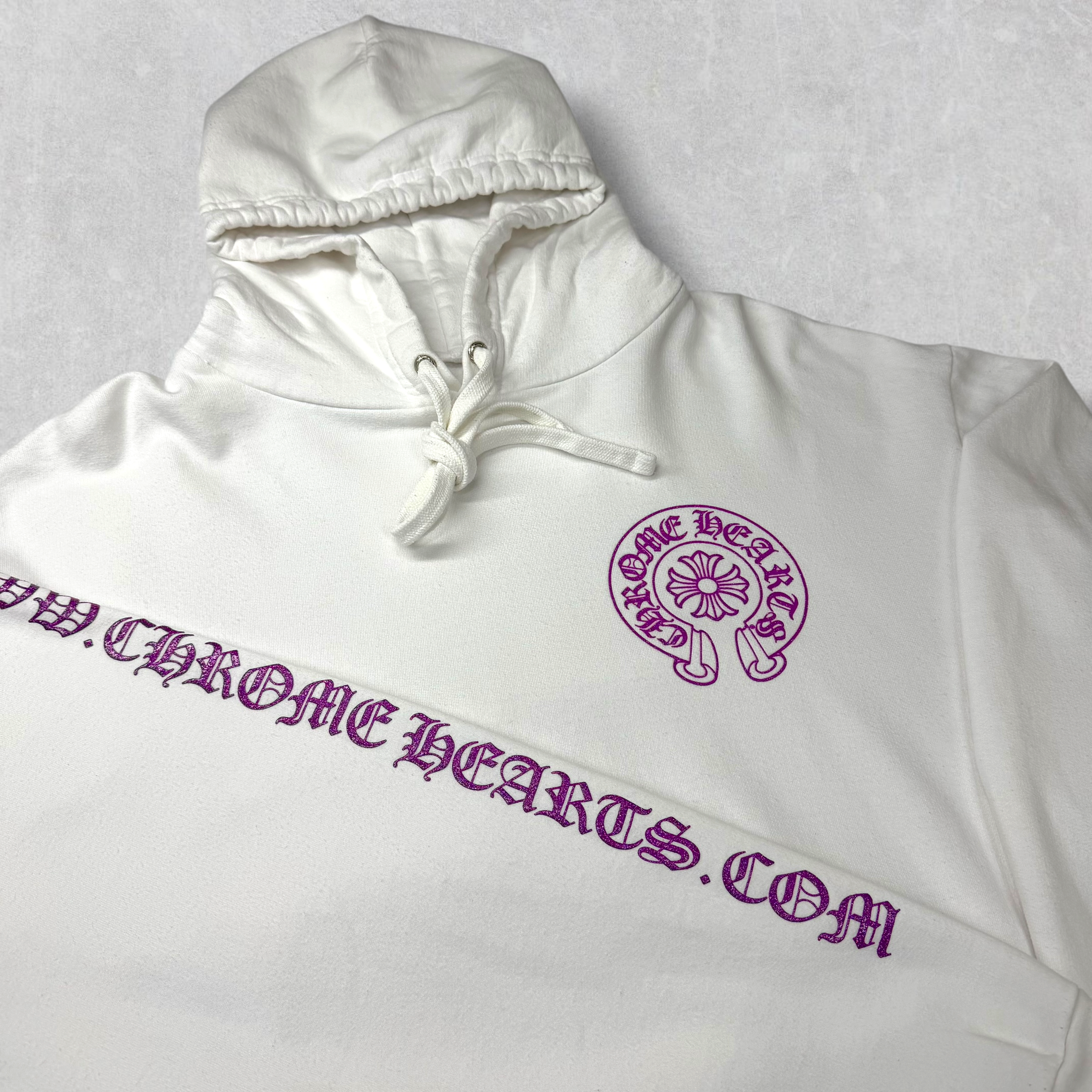 Chrome Hearts Purple Glitter Horseshoe Hoodie M