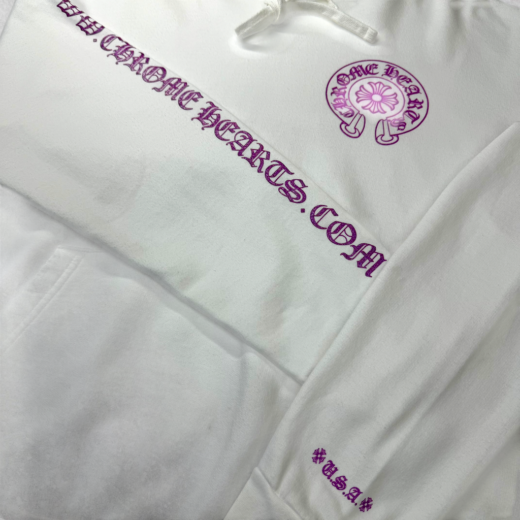 Chrome Hearts Purple Glitter Horseshoe Hoodie M