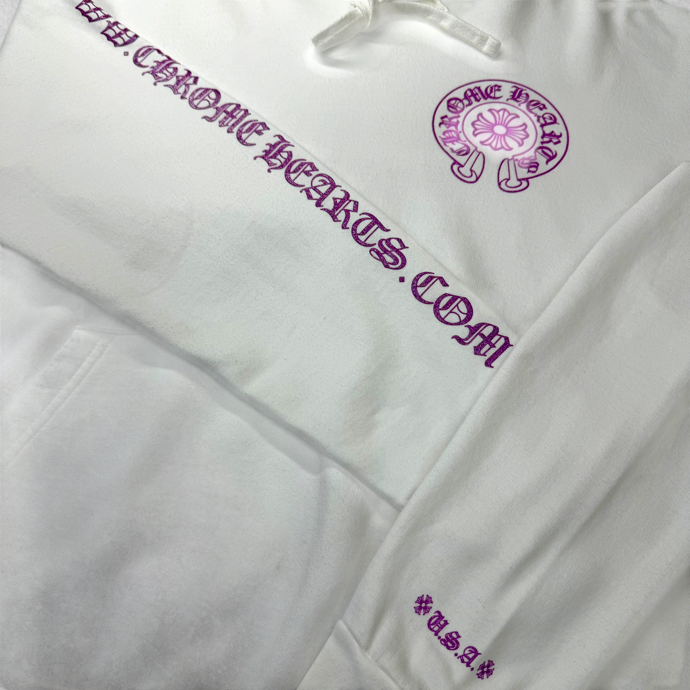 Chrome Hearts Purple Glitter Horseshoe Hoodie M