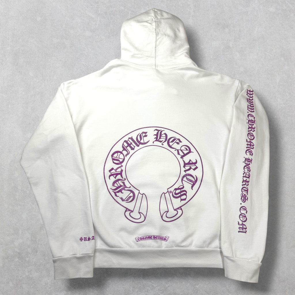Chrome Hearts Purple Glitter Horseshoe Hoodie M