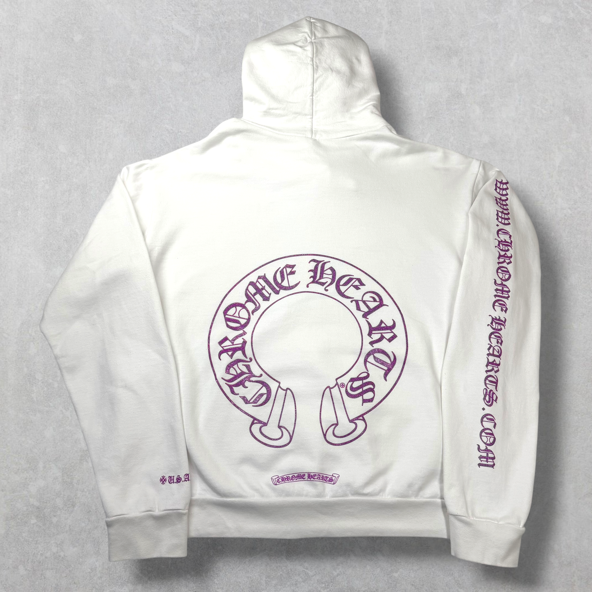 Chrome Hearts Purple Glitter Horseshoe Hoodie M
