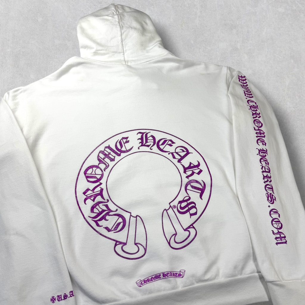 Chrome Hearts Purple Glitter Horseshoe Hoodie M