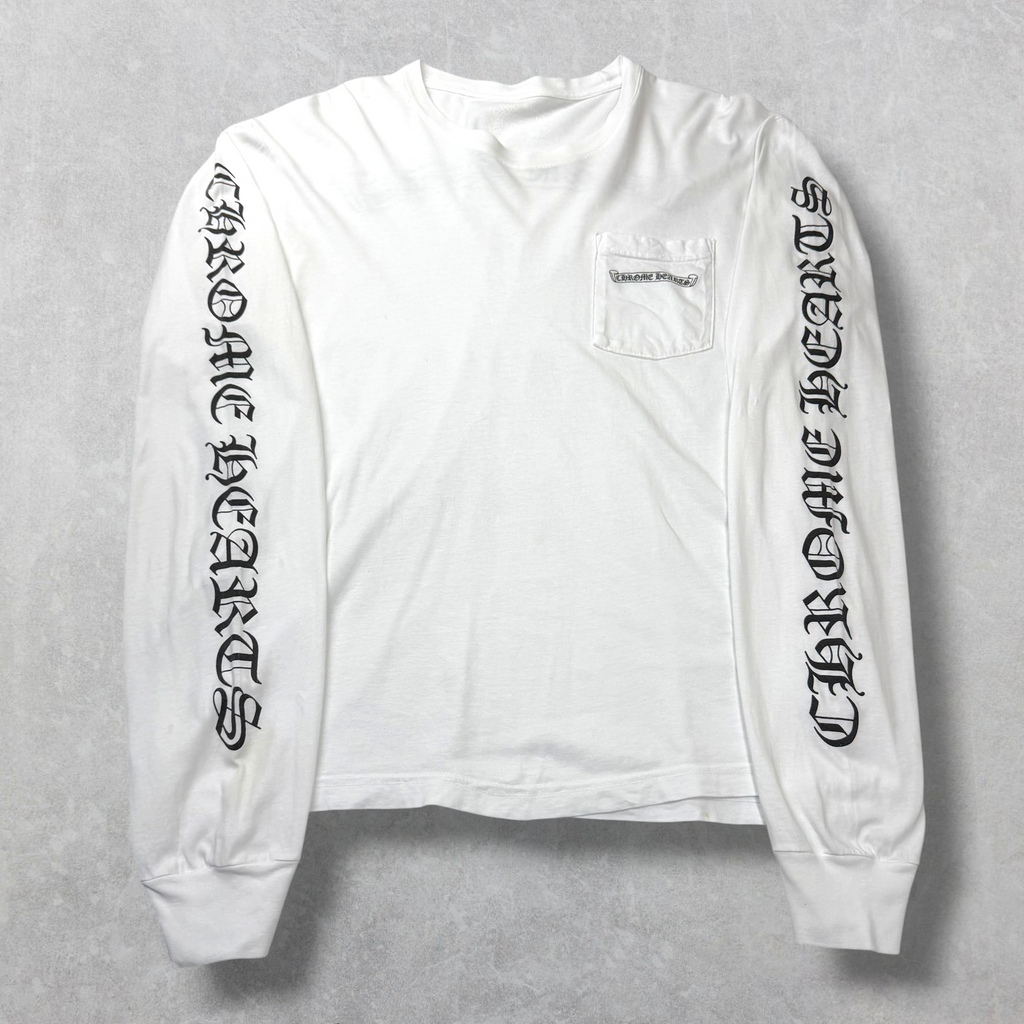 Chrome Hearts Scroll logo L/S Tee White L