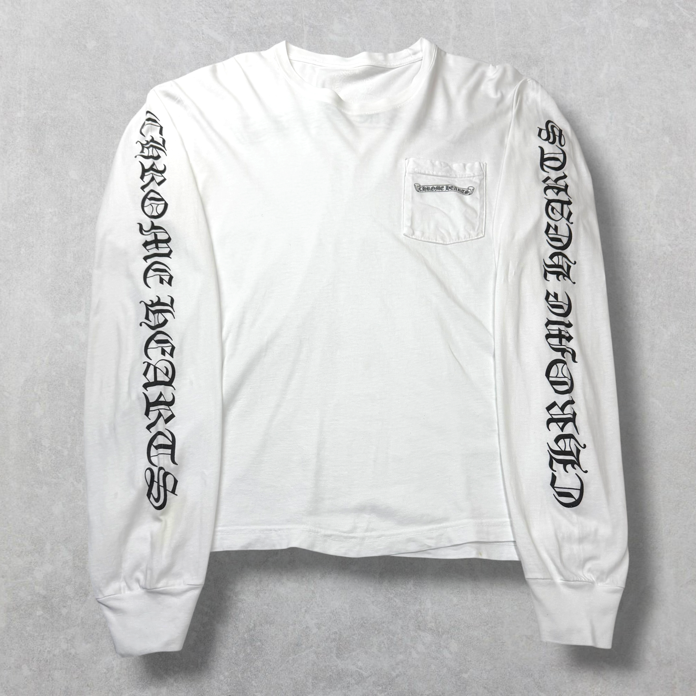 Chrome Hearts Scroll logo L/S Tee White L