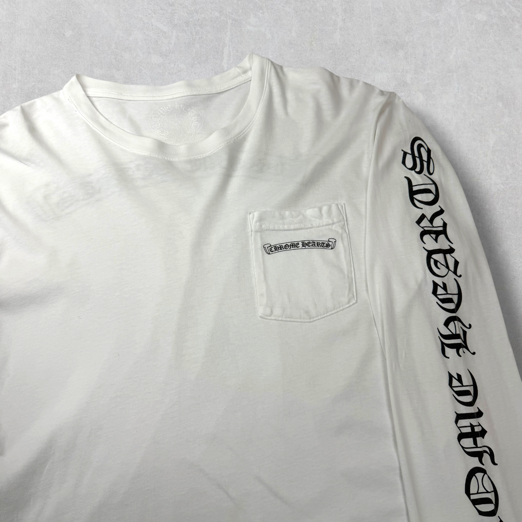 Chrome Hearts Scroll logo L/S Tee White L