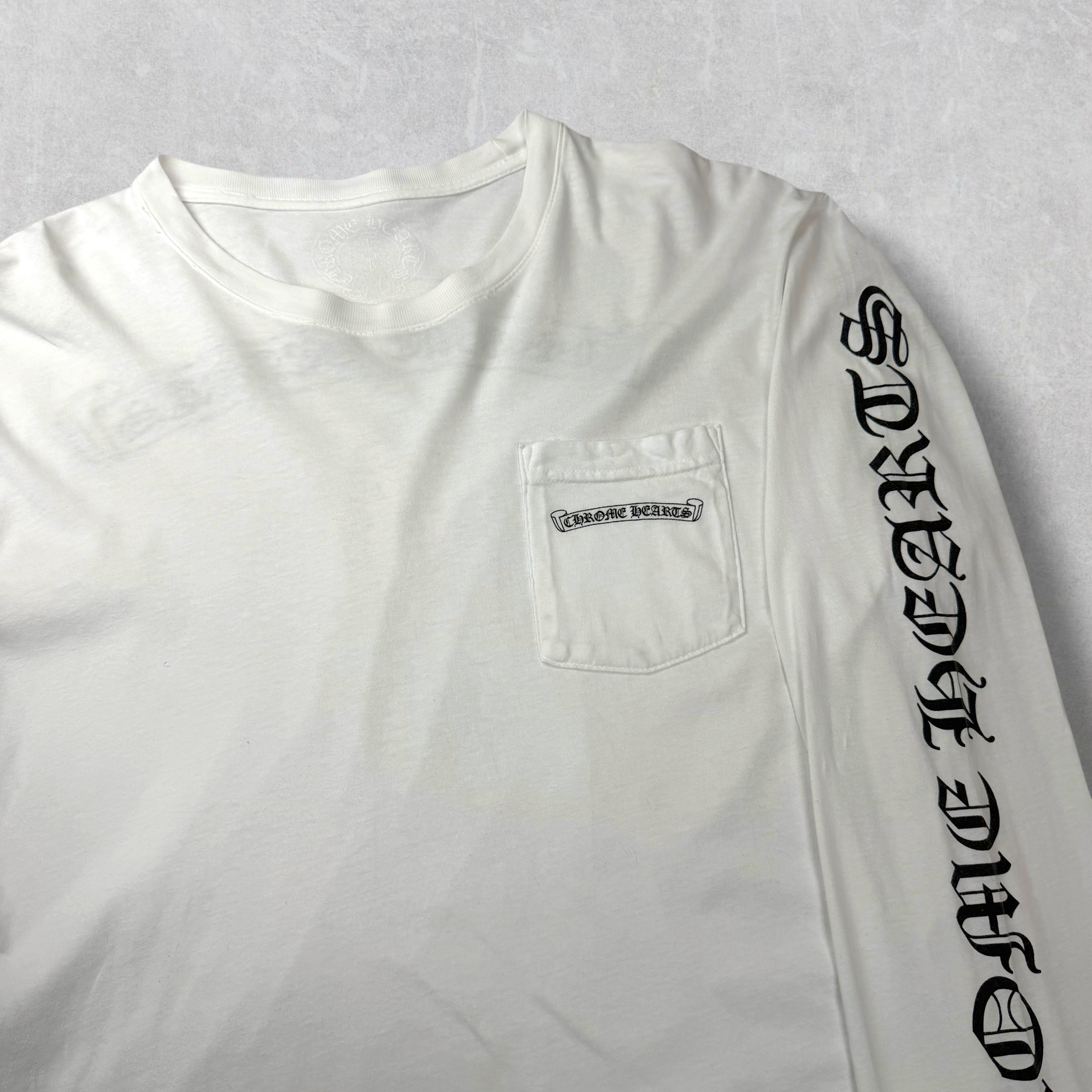Chrome Hearts Scroll logo L/S Tee White L