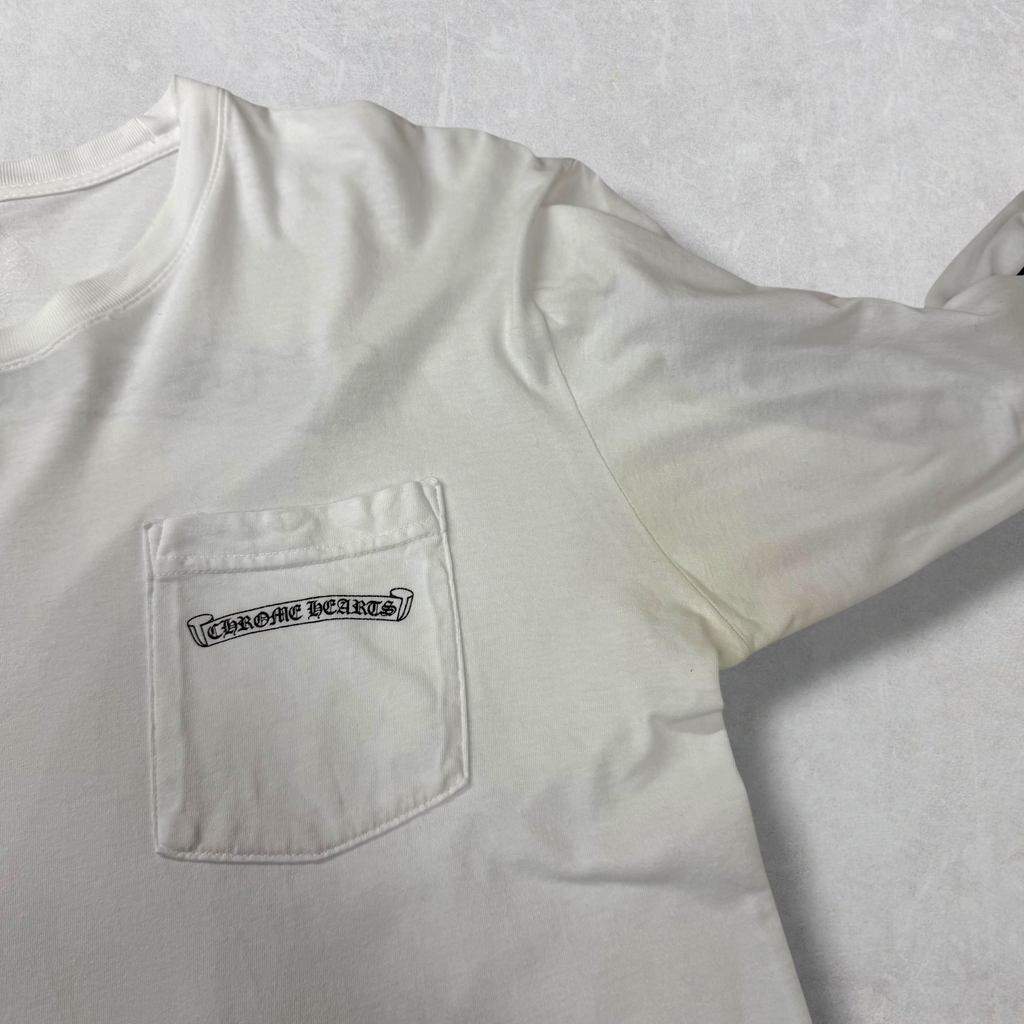 Chrome Hearts Scroll logo L/S Tee White L