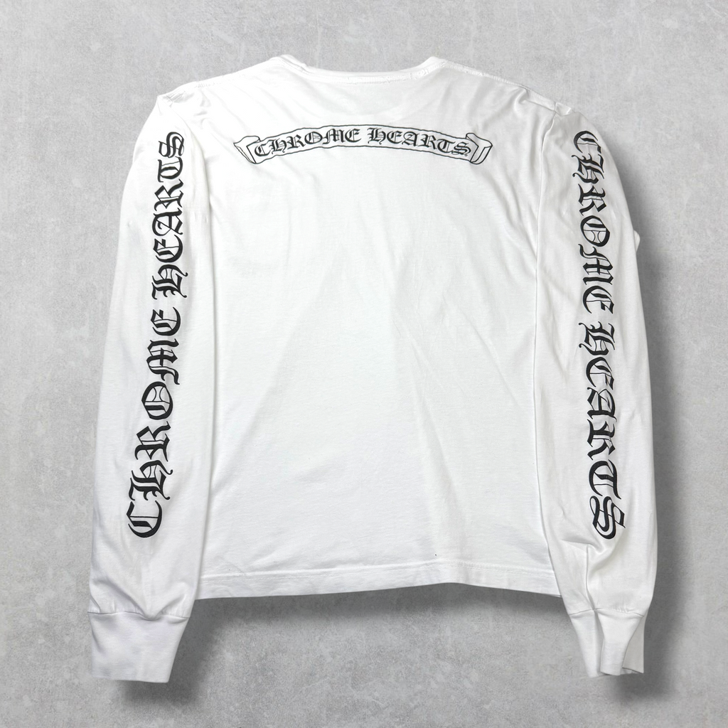 Chrome Hearts Scroll logo L/S Tee White L