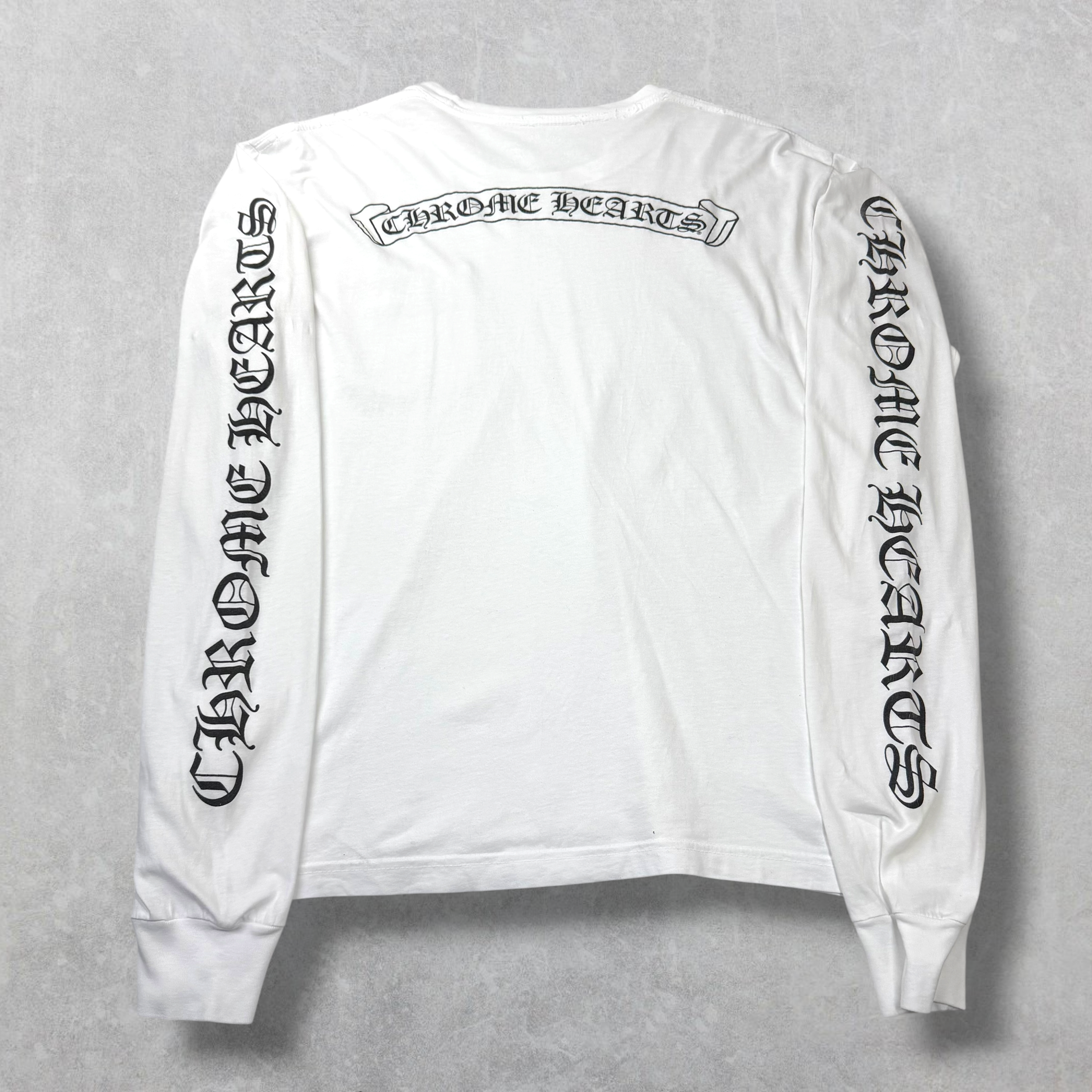 Chrome Hearts Scroll logo L/S Tee White L