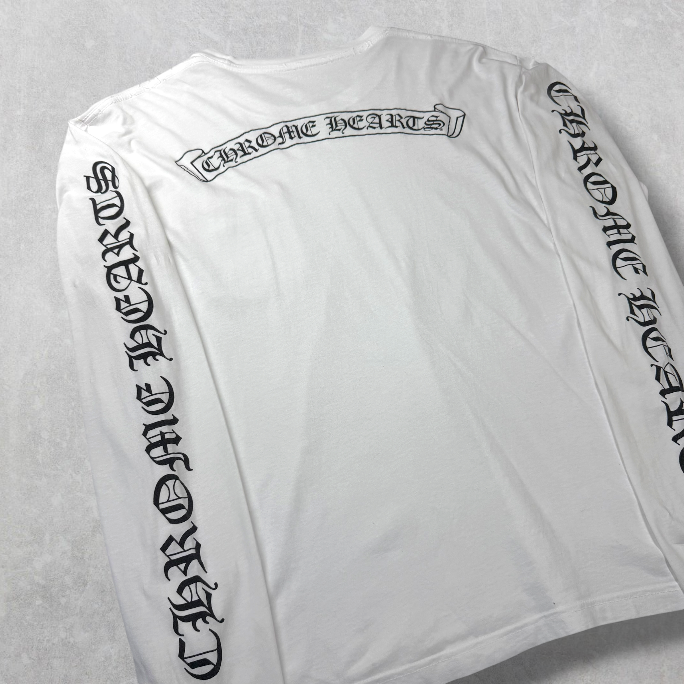 Chrome Hearts Scroll logo L/S Tee White L