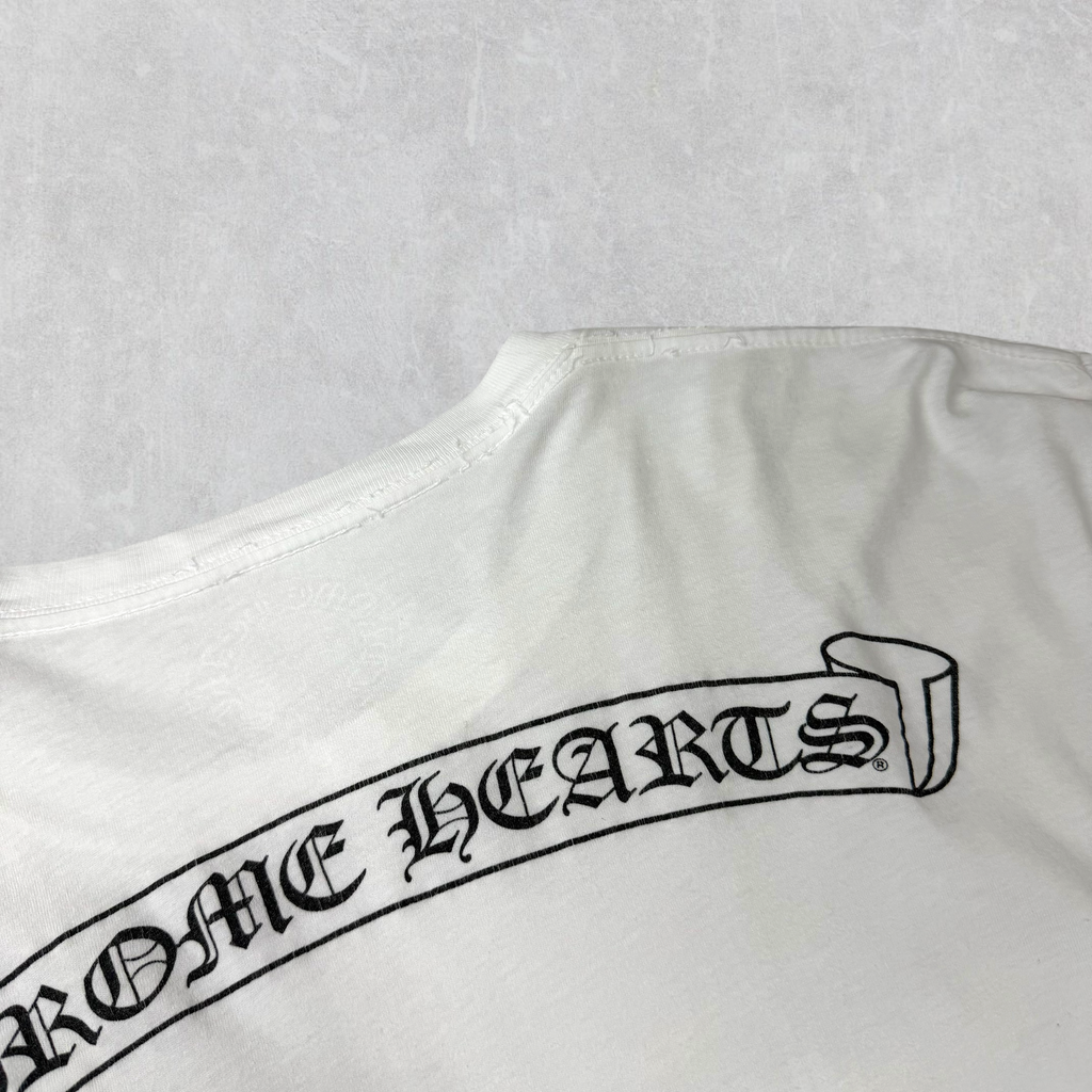 Chrome Hearts Scroll logo L/S Tee White L