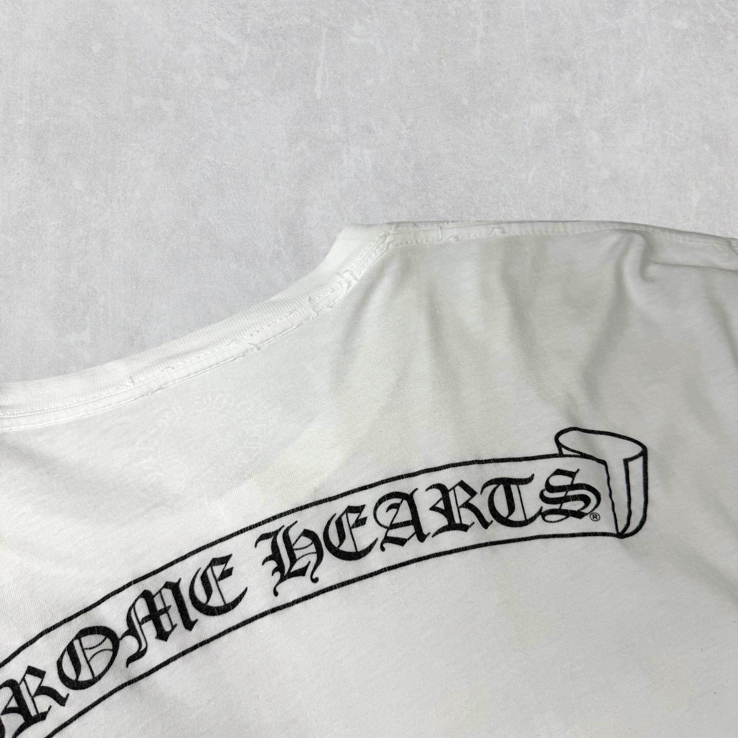Chrome Hearts Scroll logo L/S Tee White L