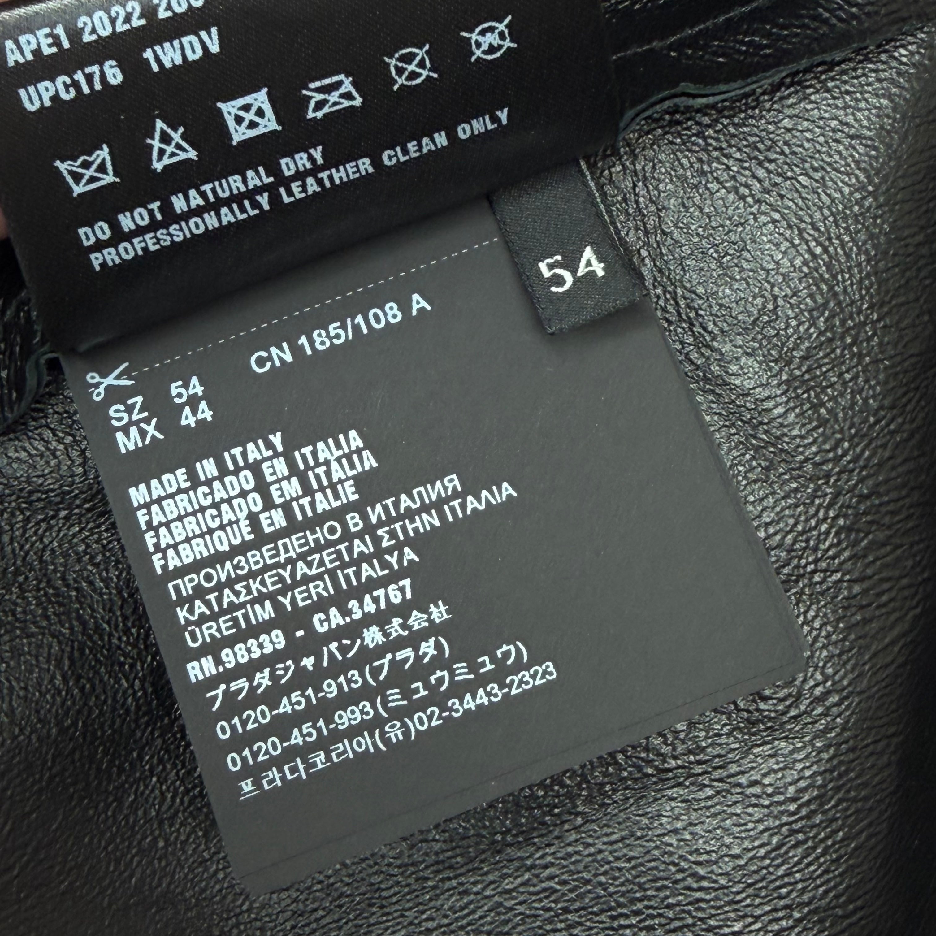 Prada Nappa Leather Shirt 54 (XL)